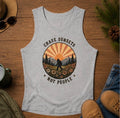 Racer Tank | "Chase Sunsets Not People" Retro Sunset Floral Adventure Tank
