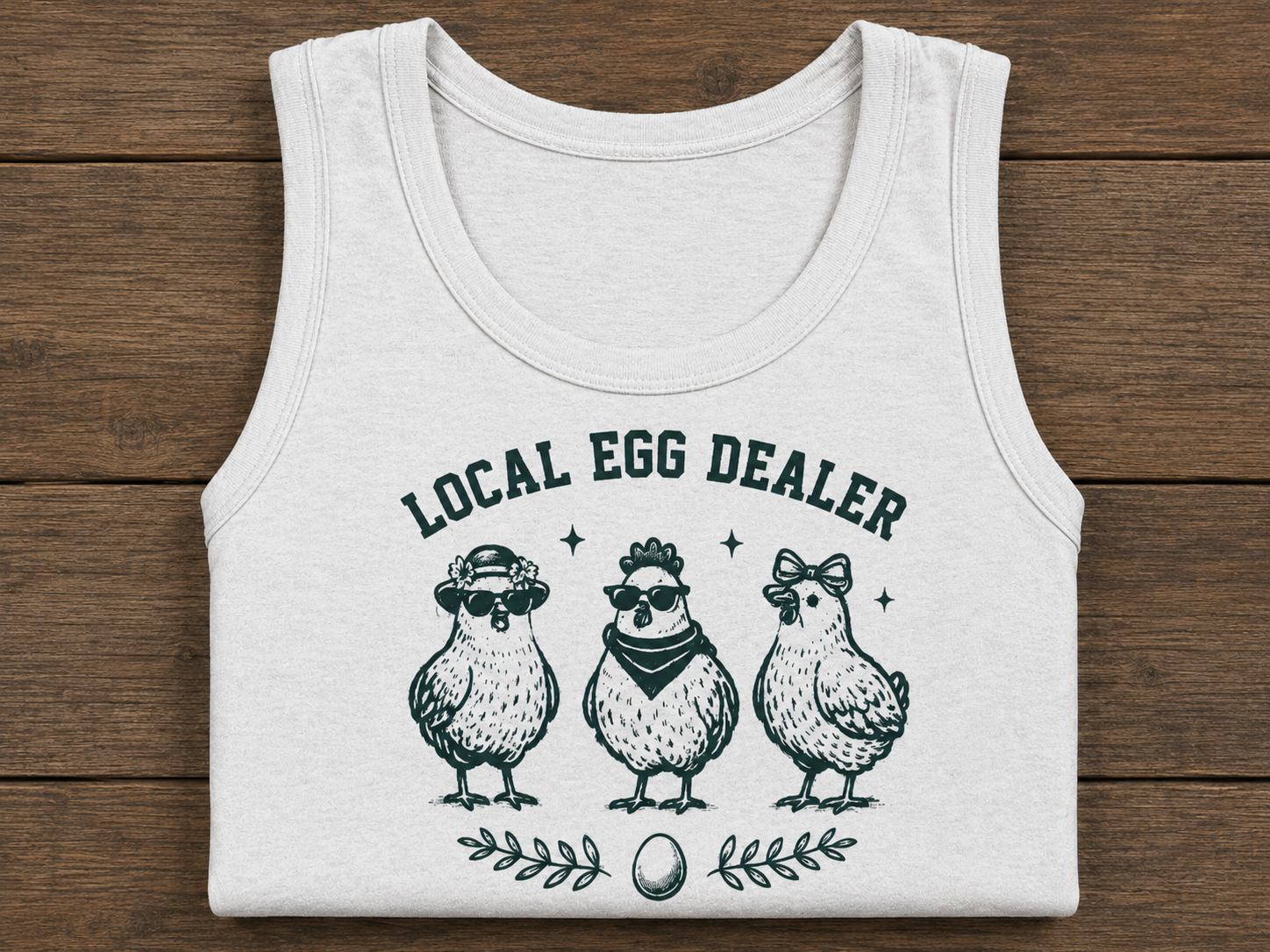 Local Egg Dealer Racer Tank Top | Cute Chick Graphic Crop Top for Women