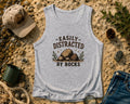 Easily Distracted By Rocks Racer Tank Top