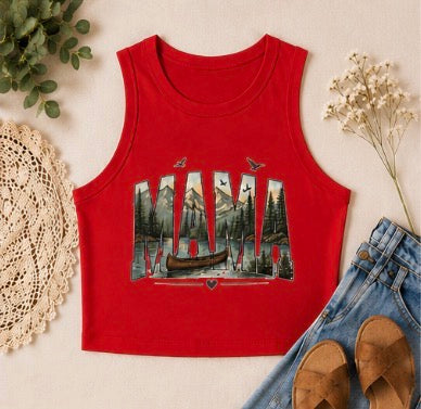 Mama Nature Tank Top |  Woodland Graphic Womens Racer Tank