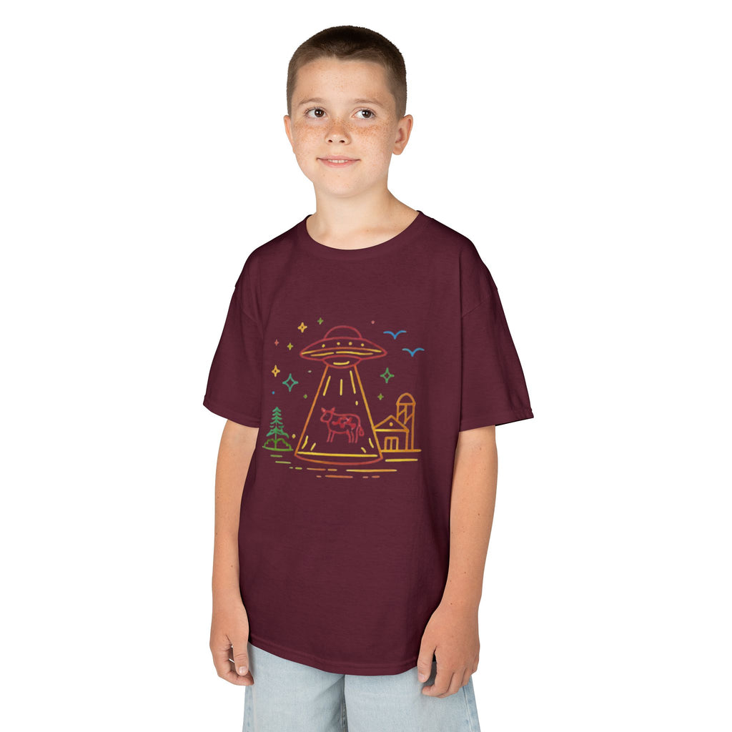 Kids T-Shirt | Pastel UFO Cow Abduction Design