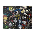 Tim Burton Character Collage Stretched Canvas | Nightmare Before Christmas, Corpse Bride & More
