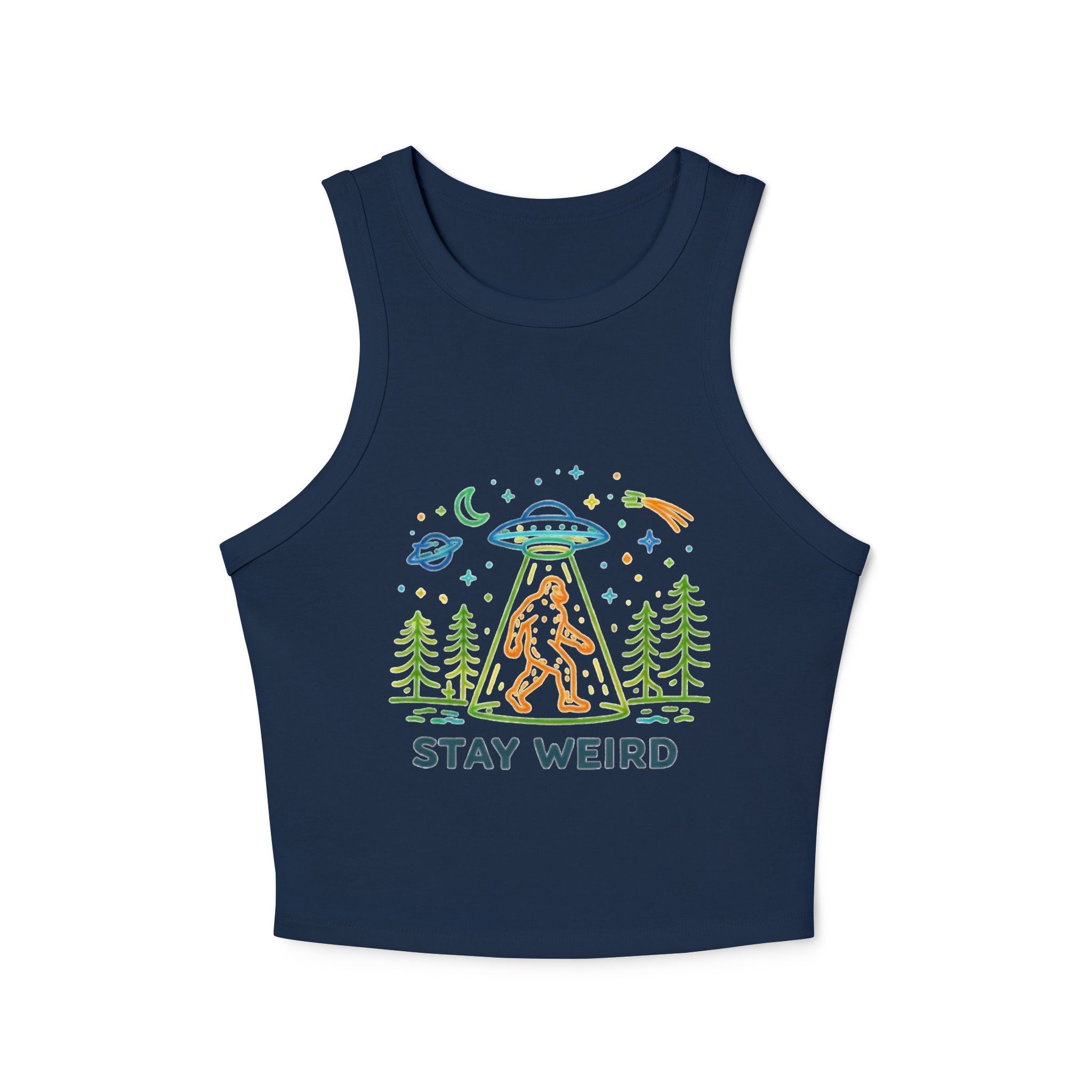 Keep It Weird Tank Top | Bigfoot Alien Abduction Crop Tank