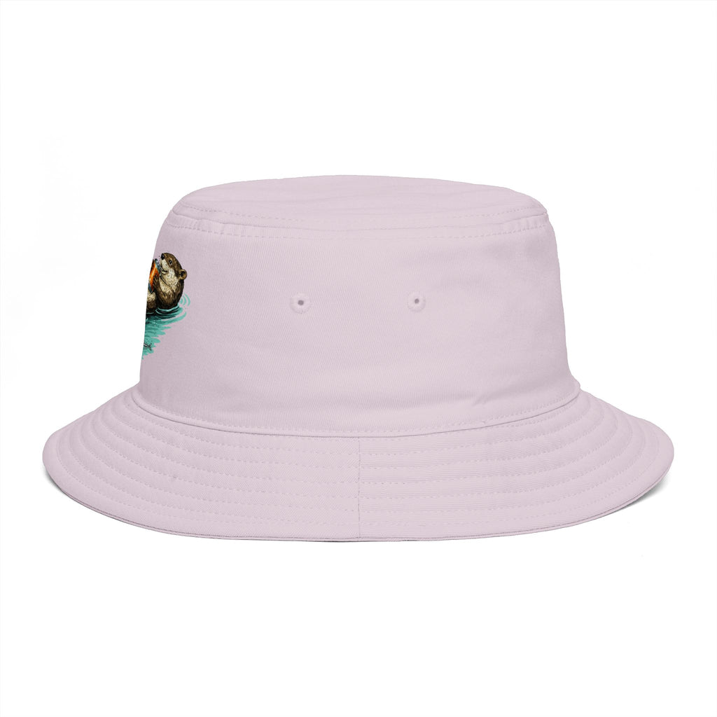 Otter Float Bucket Hat | Cute River Otter Relaxing on Water, Casual Outdoor Sun Hat