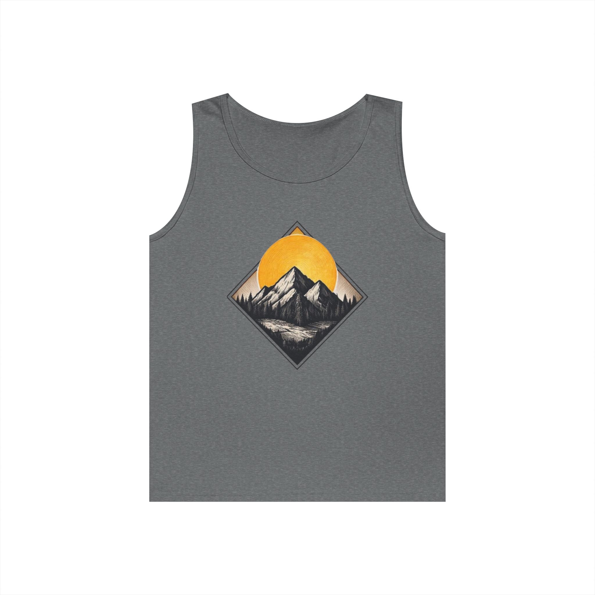 Mountain Explorer Tank Top | Retro Sunset Mountain Graphic