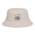 Stay Weird Bucket Hat — Cute Sasquatch Canoe Graphic, Outdoor Adventure Cap