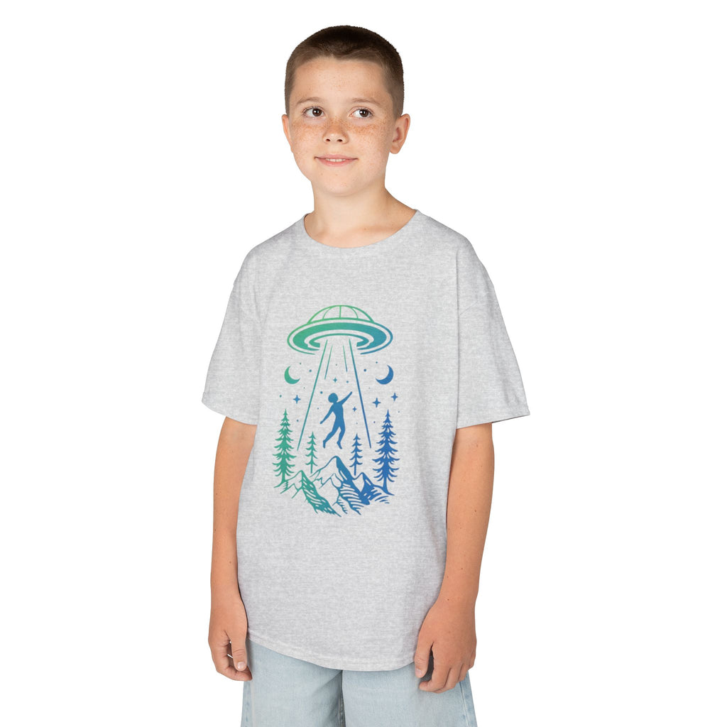Kids UFO Abduction Tee | Space Adventure Mountain Shirt