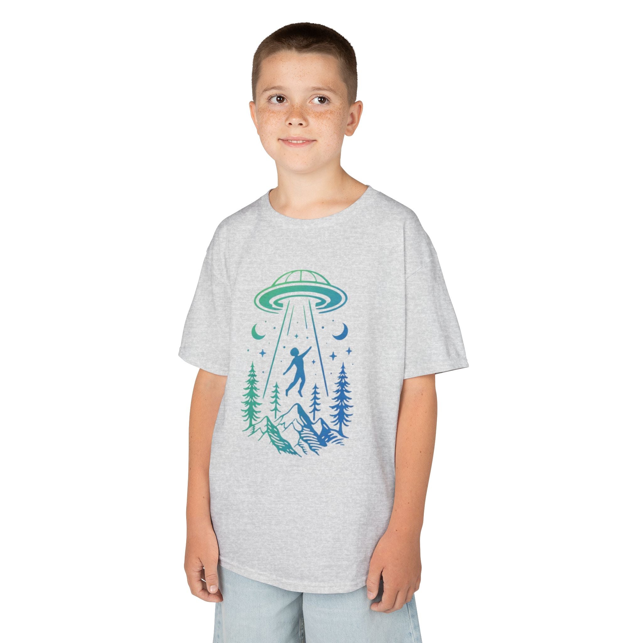 Kids UFO Abduction Tee | Space Adventure Mountain Shirt