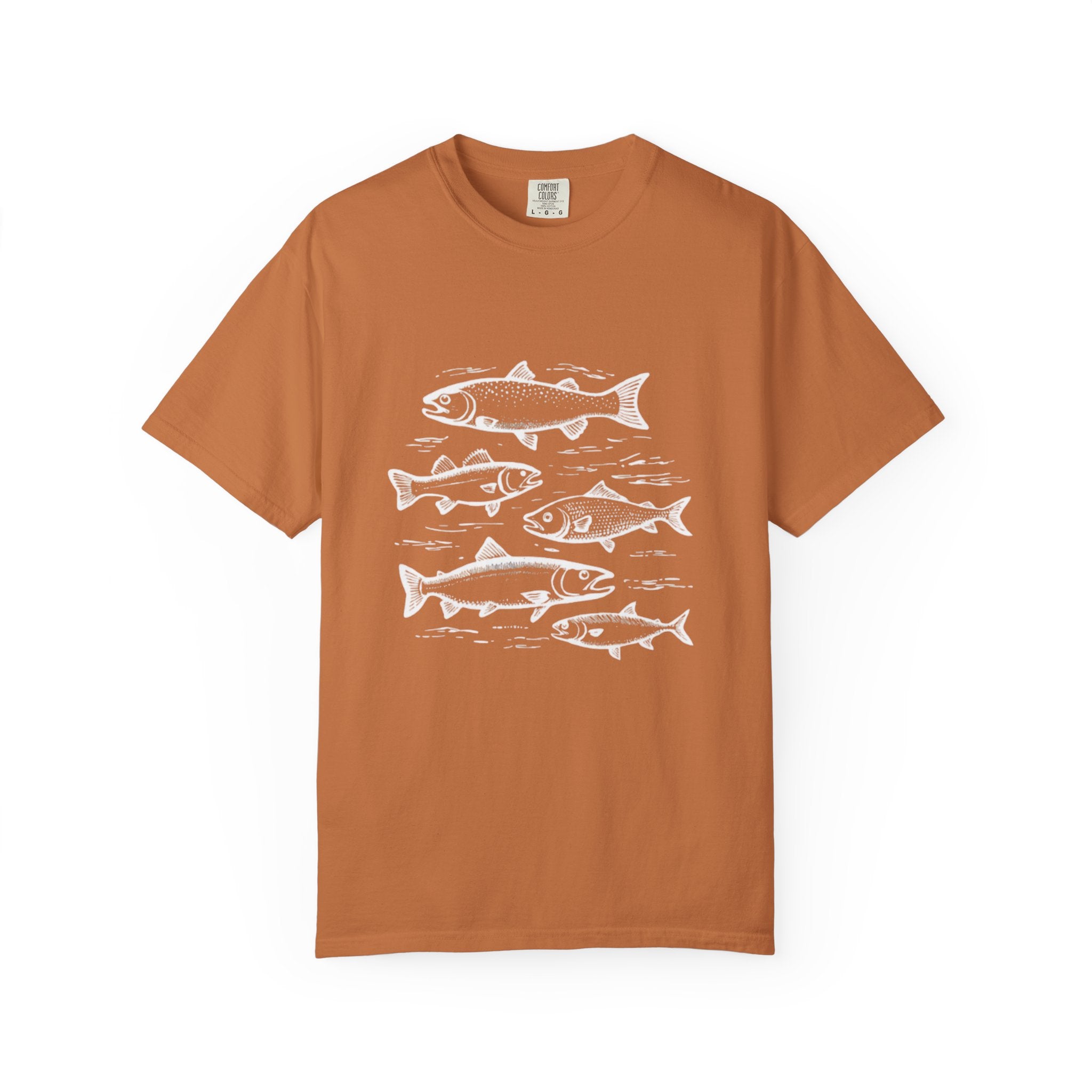 Fish Collection Garment-Dyed T-Shirt | Simple Marine Design