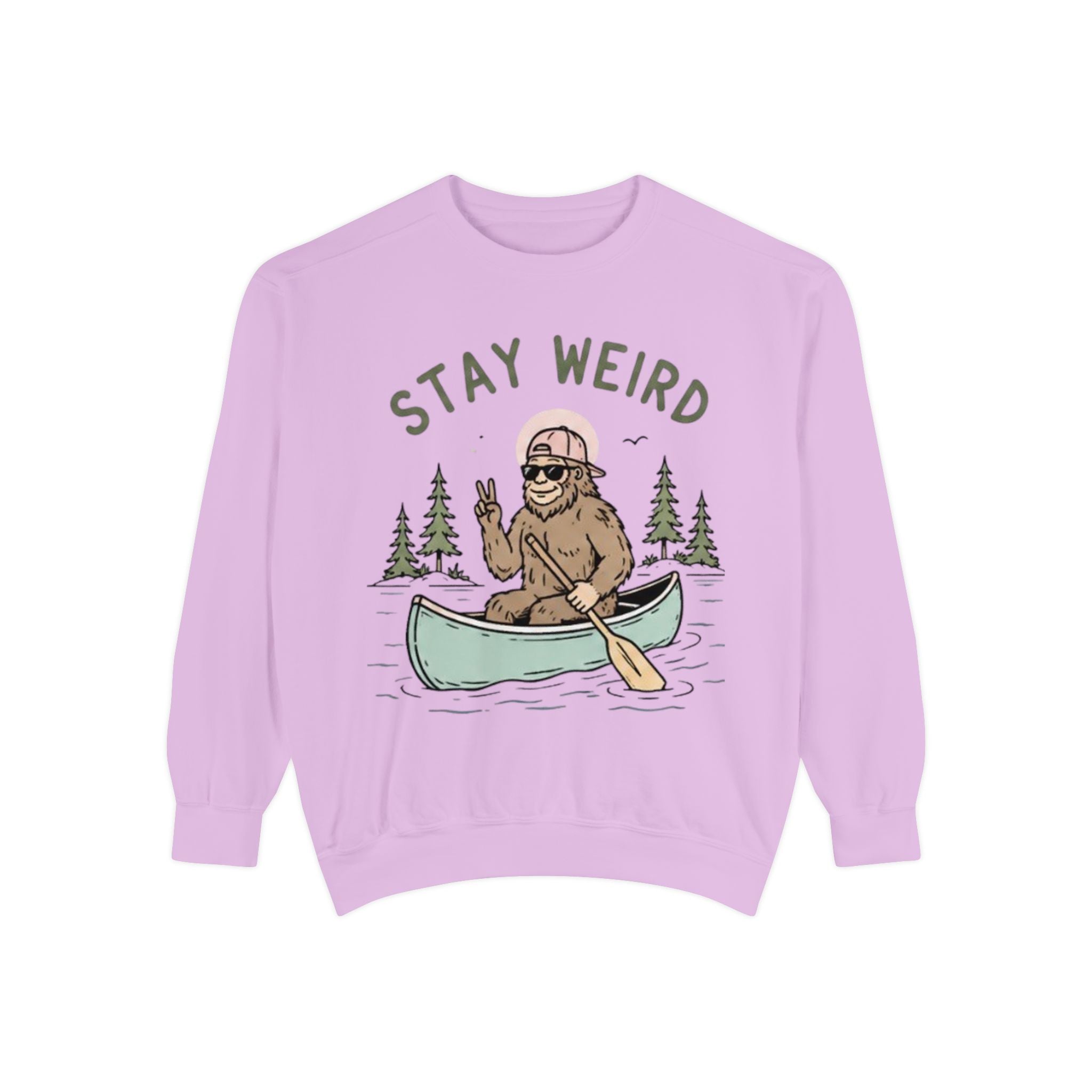 Stay Weird Bigfoot Canoe Sweatshirt