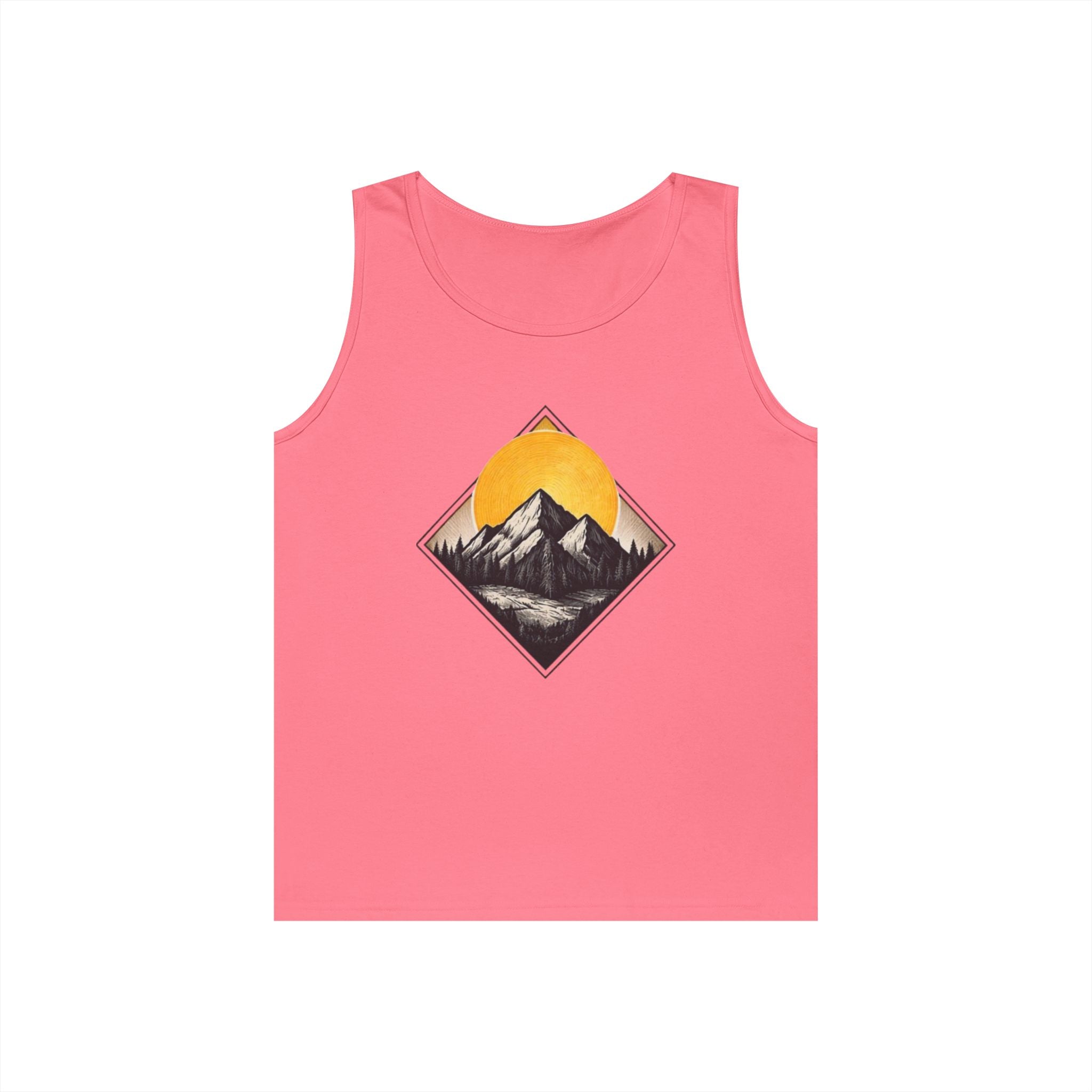 Mountain Explorer Tank Top | Retro Sunset Mountain Graphic
