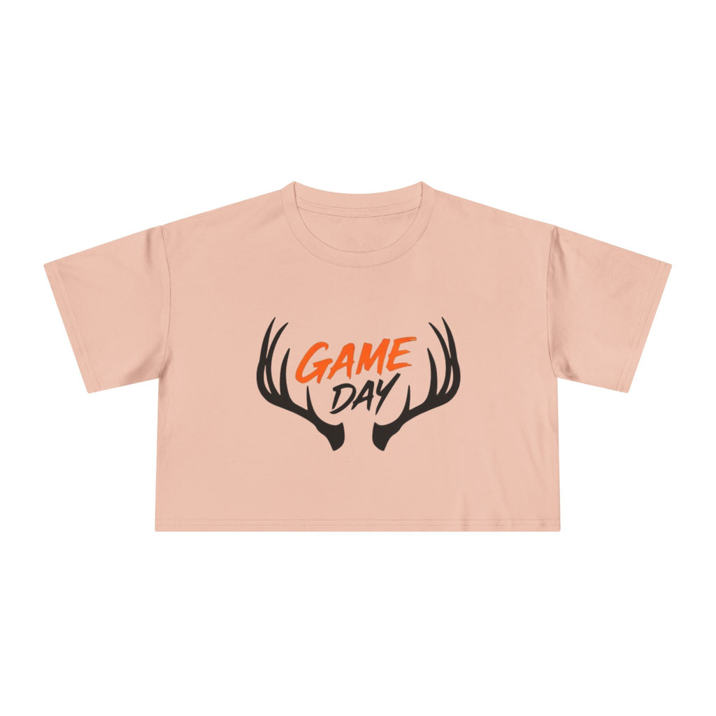 Game Day Crop Tee | Womens Hunting Antler Graphic Top