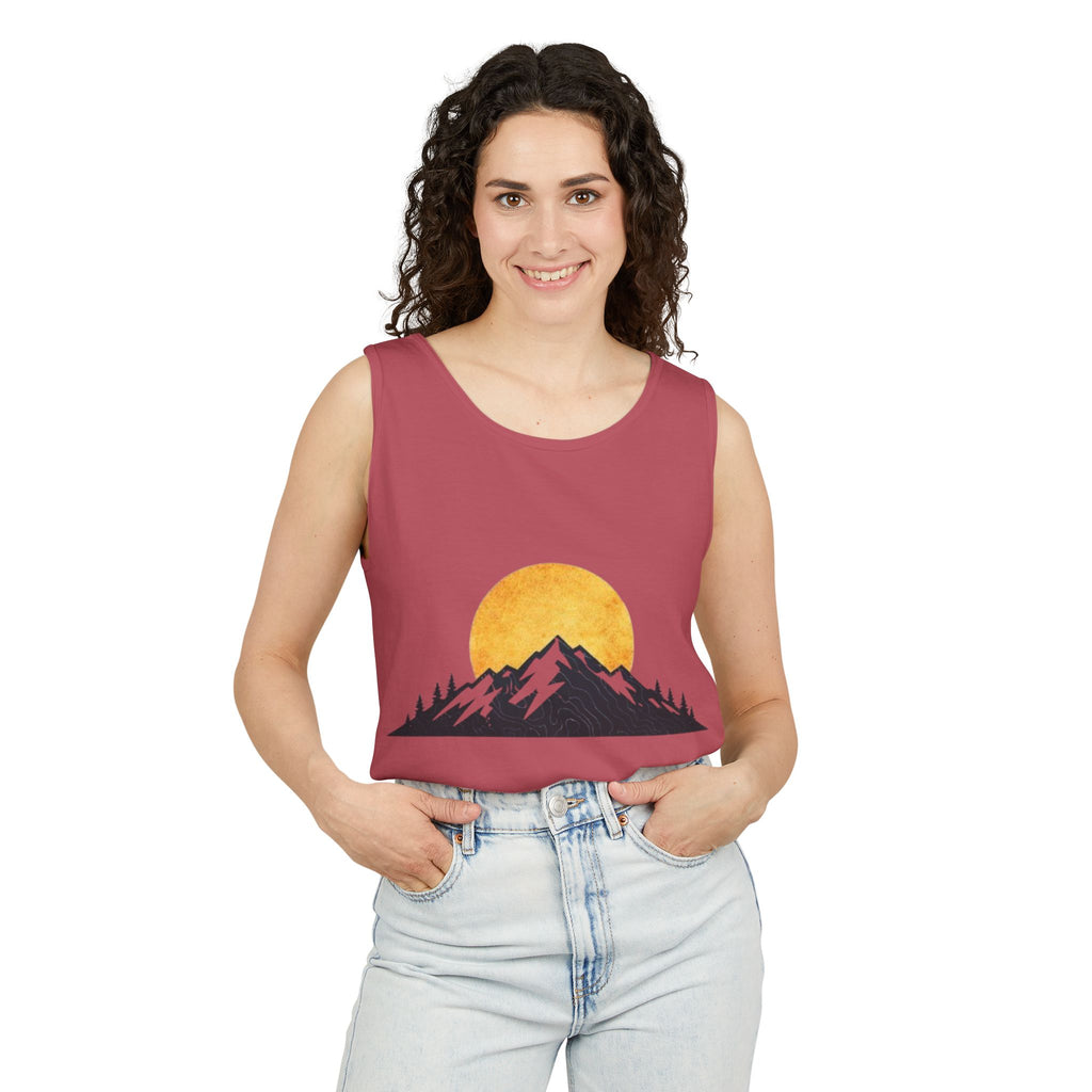 Moon & Mountain Tank | Mountain Landscape Graphic Tank Top