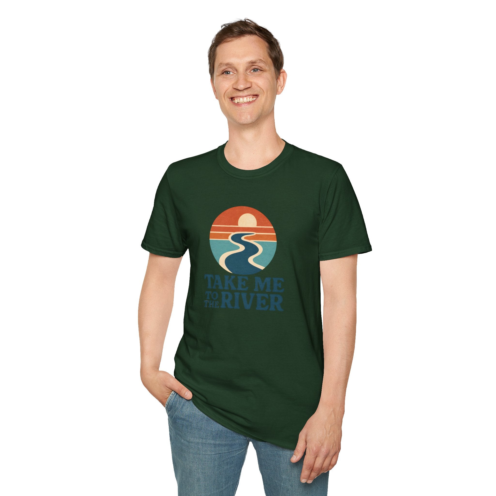 Sunset River Graphic T-Shirt | Scenic Nature Tee for Outdoor Lovers