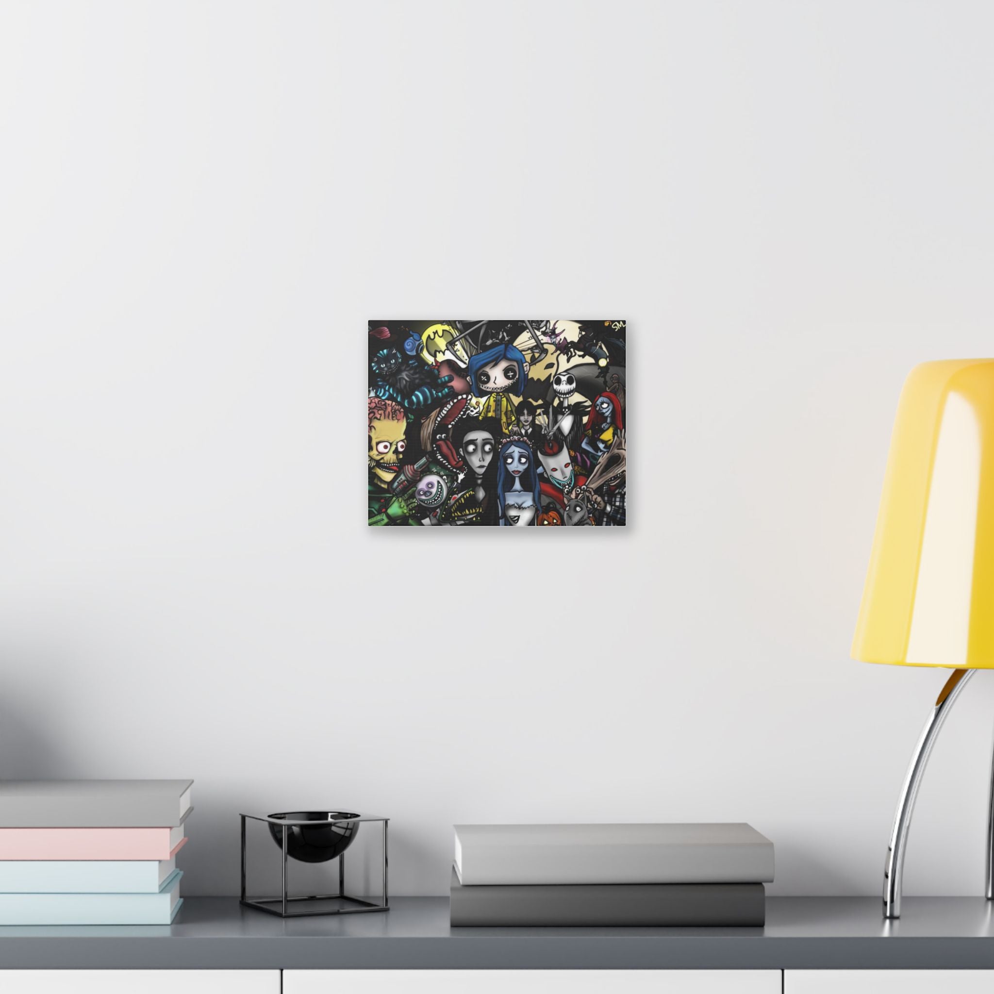 Tim Burton Character Collage Stretched Canvas | Nightmare Before Christmas, Corpse Bride & More