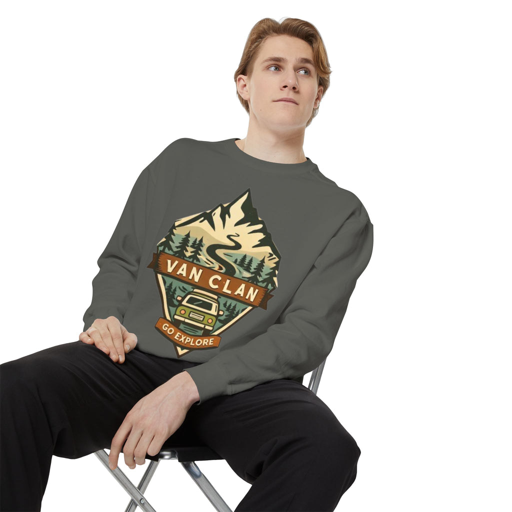Van Clan Go Explore Sweatshirt | Vintage Mountain Van Adventure Crewneck