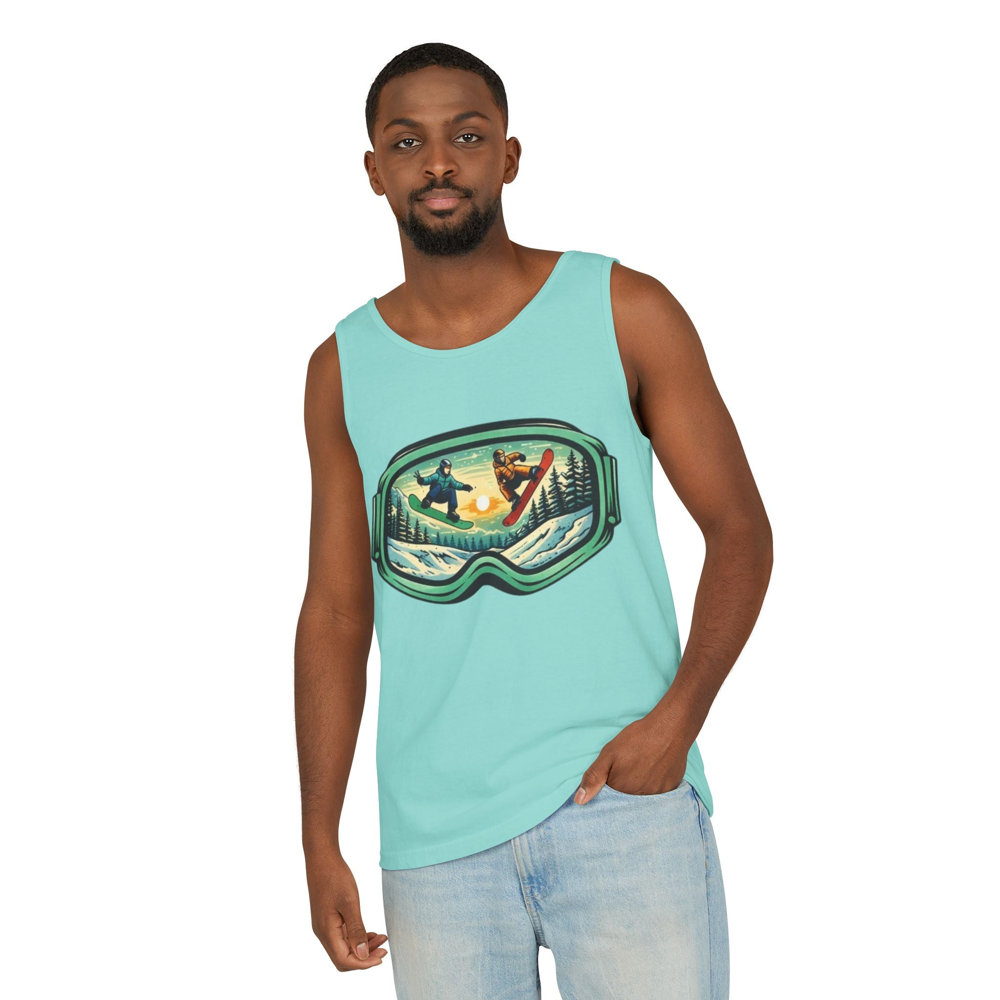 Snowboarding Mountain Goggles Tank Top