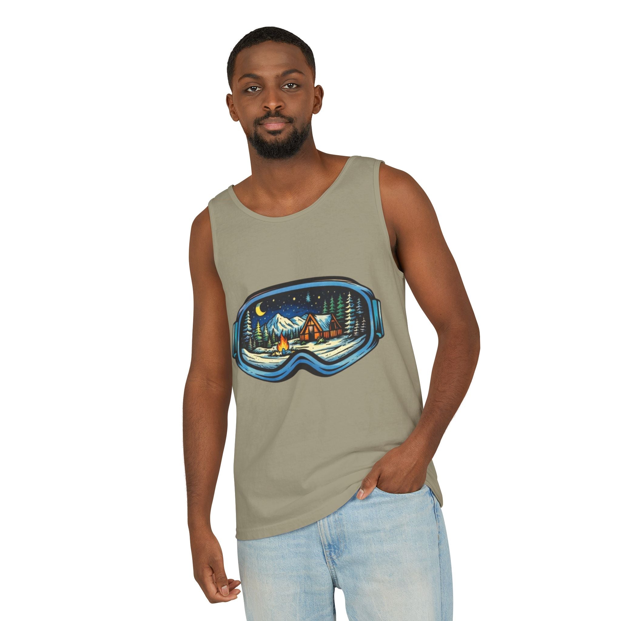 Tank Top | Ski Goggle Winter Cabin Graphic