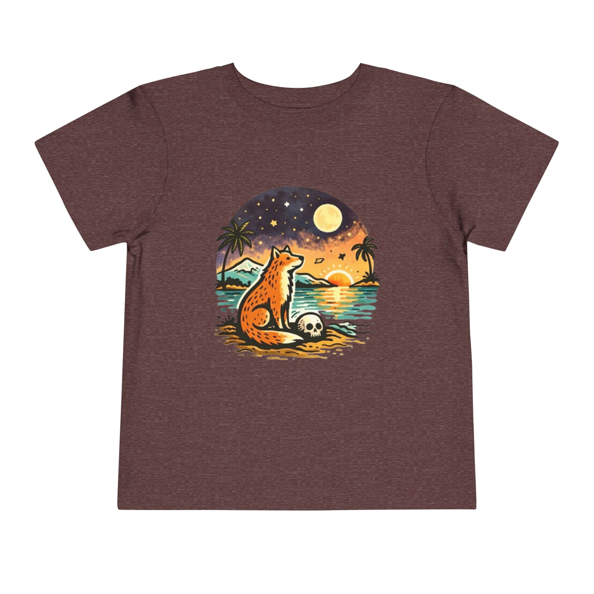 Toddler Tee | Fox Watching Sunset Beach Illustration