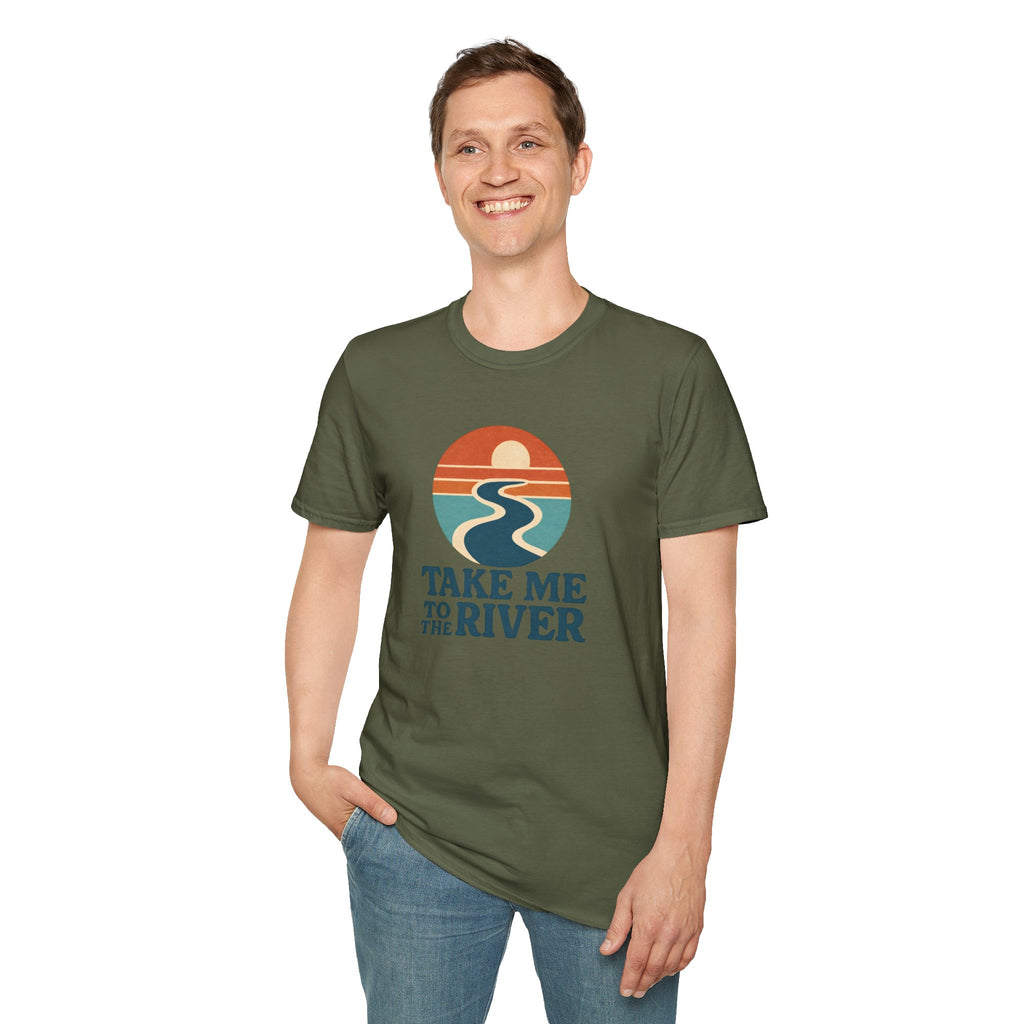 Sunset River Graphic T-Shirt | Scenic Nature Tee for Outdoor Lovers