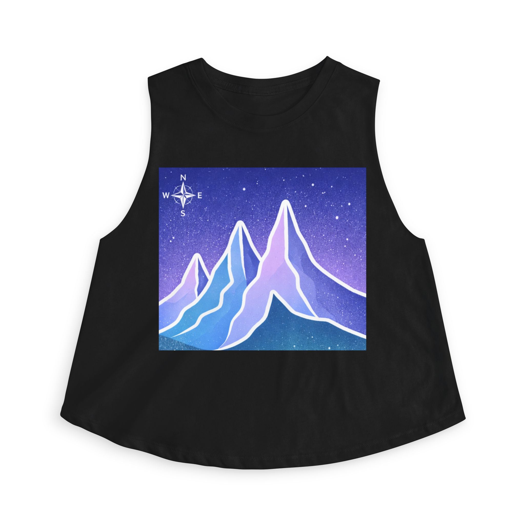 Women's Crop Top | Pastel Night Mountain Graphic Crop Top