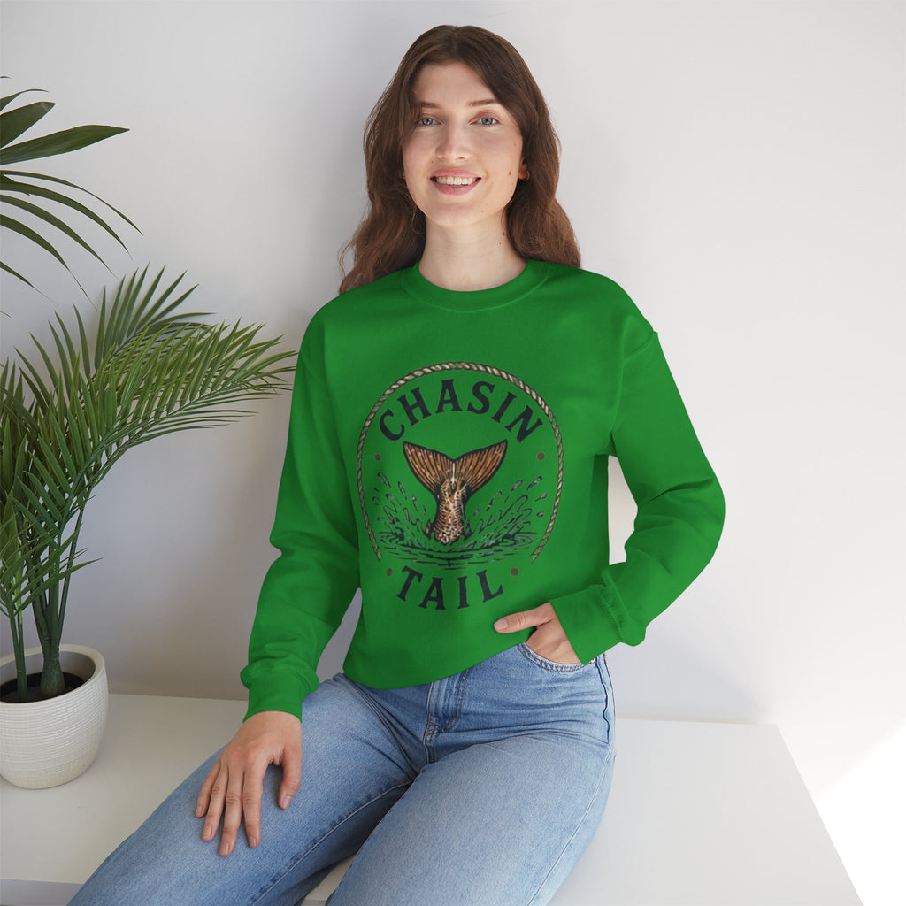 Crewneck Sweatshirt | "Chasin Tail" Fish Tail Graphic