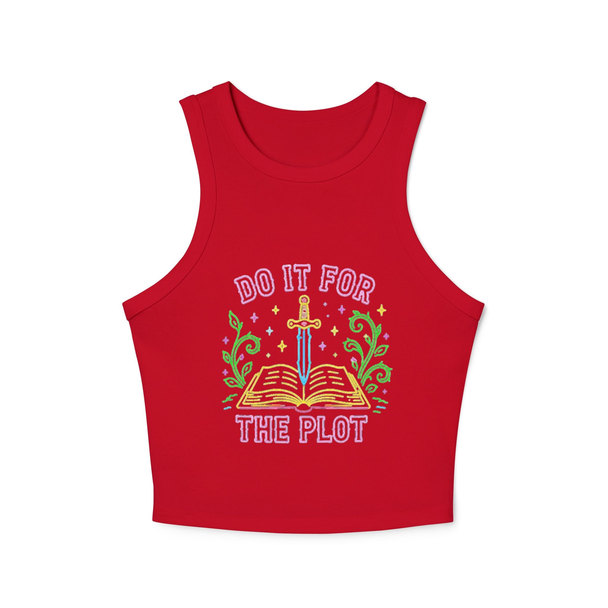 Do It For The Plot Racer Tank | Booklover Literary Graphic Crop Top