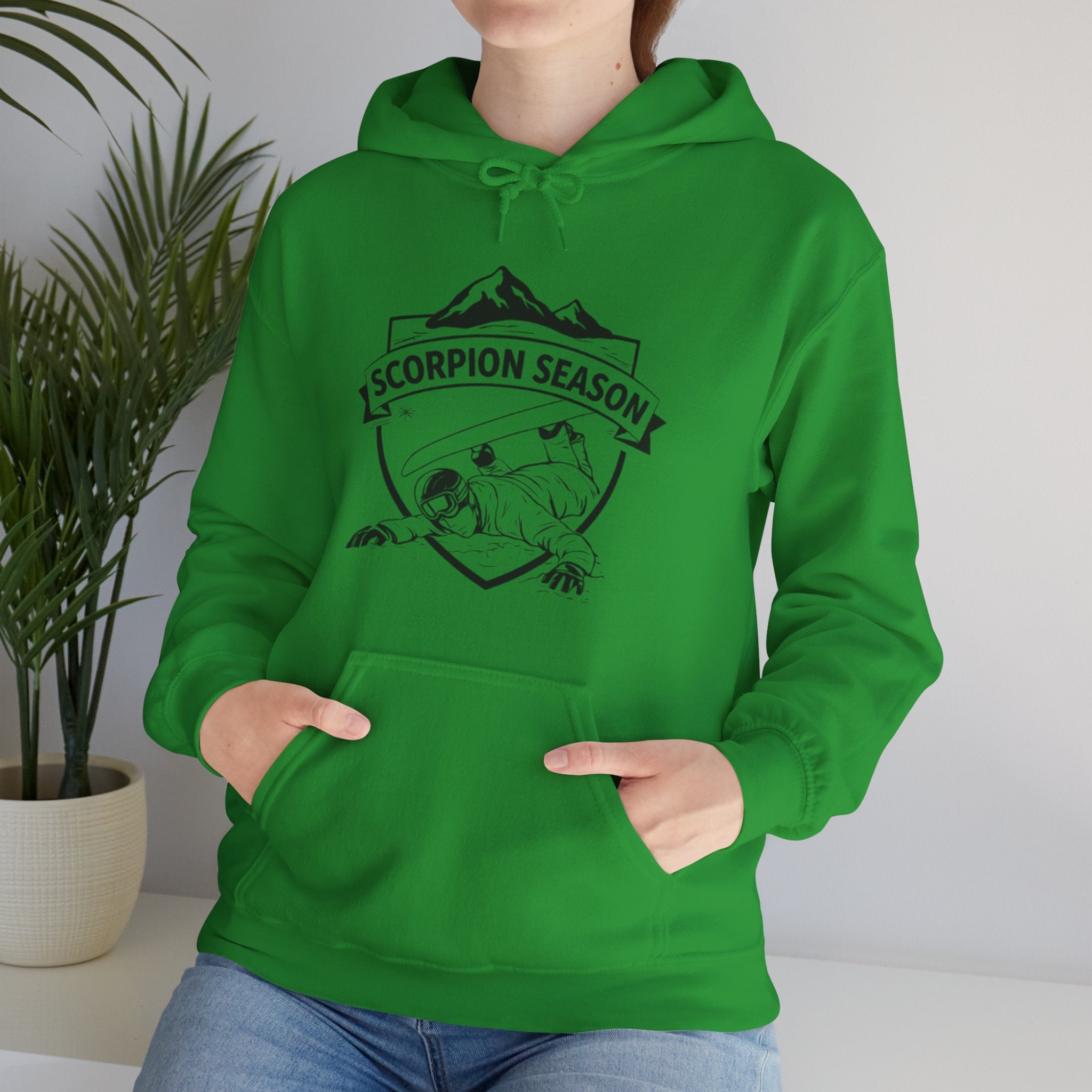 Scorpion Season Snowboarding Hoodie | Mountains Wipe Out Design