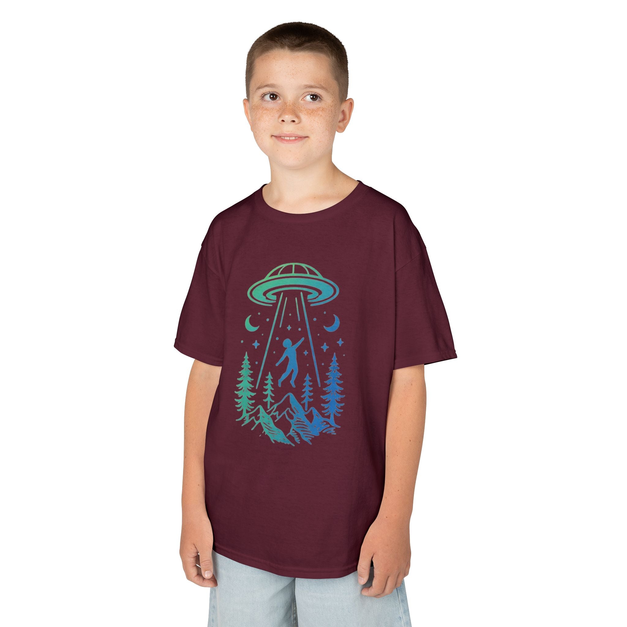 Kids UFO Abduction Tee | Space Adventure Mountain Shirt