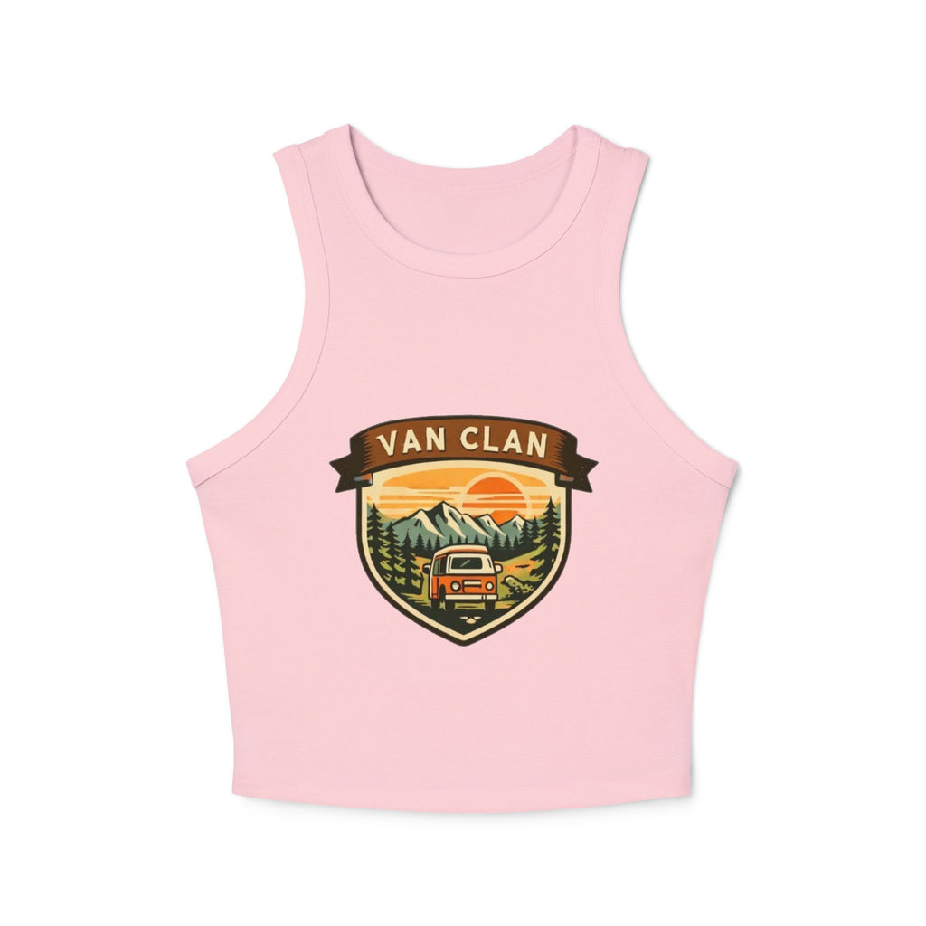 Van Clan Adventure Tank Top | Womens Outdoor Camper Badge Racer Tank