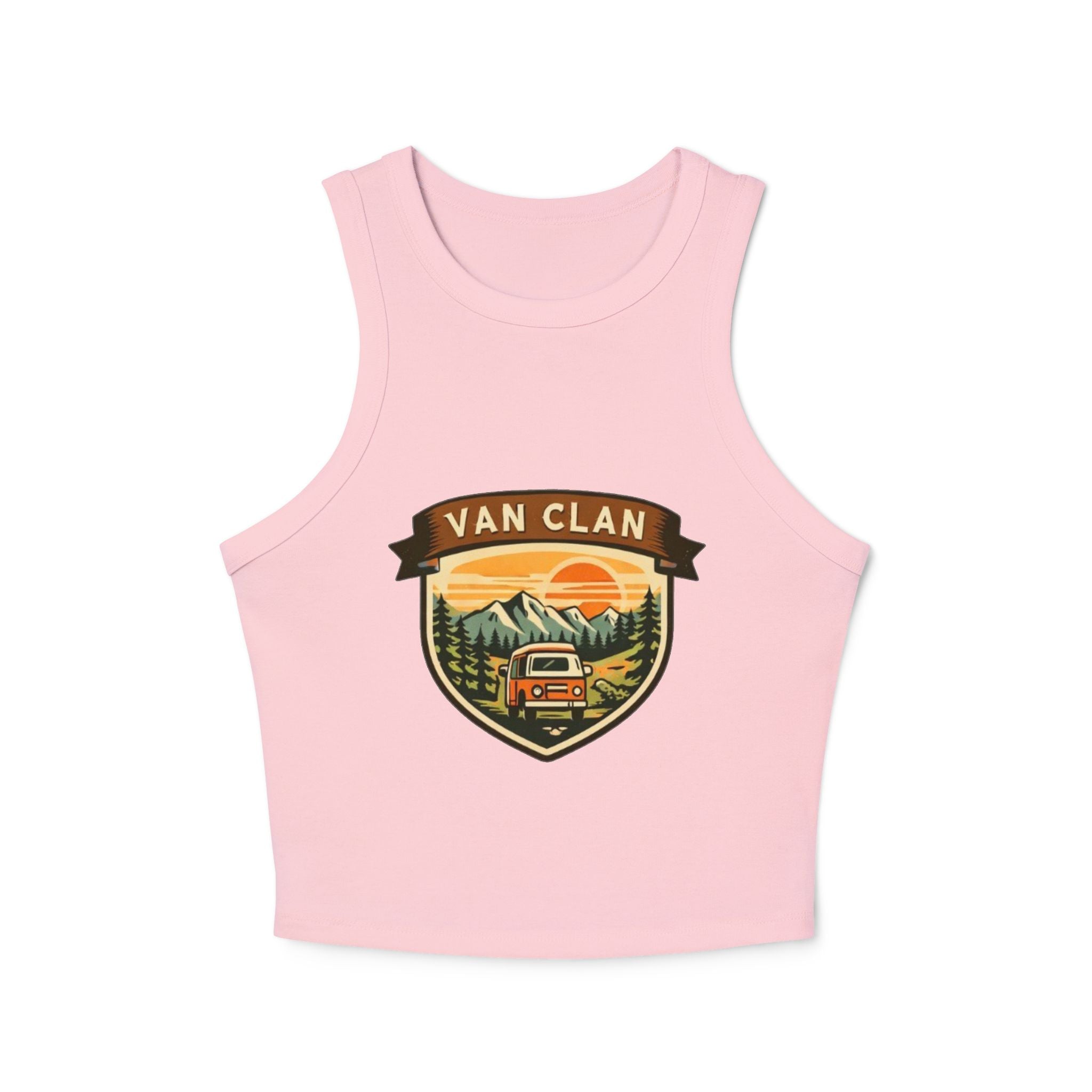 Van Clan Adventure Tank Top | Womens Outdoor Camper Badge Racer Tank