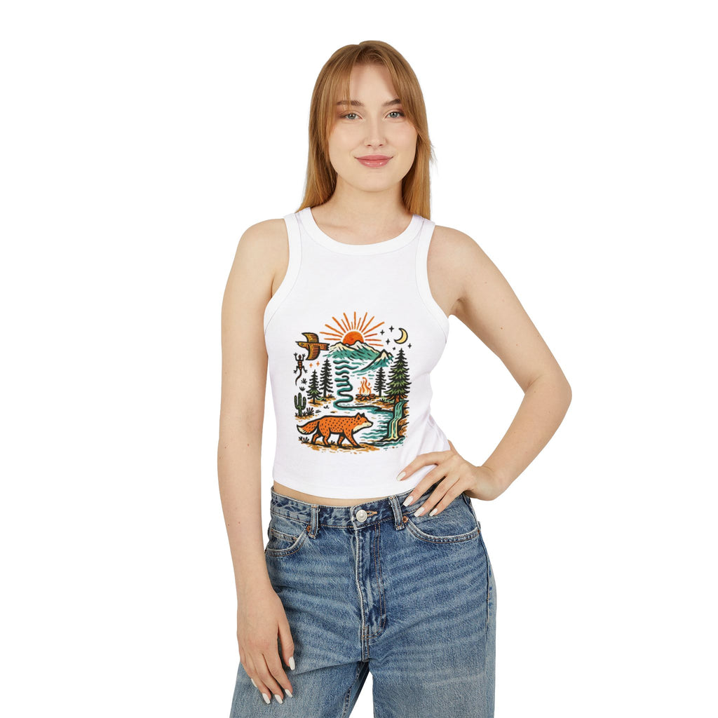Nature Retro Racer Tank Top | Vintage Outdoors Lover Graphic