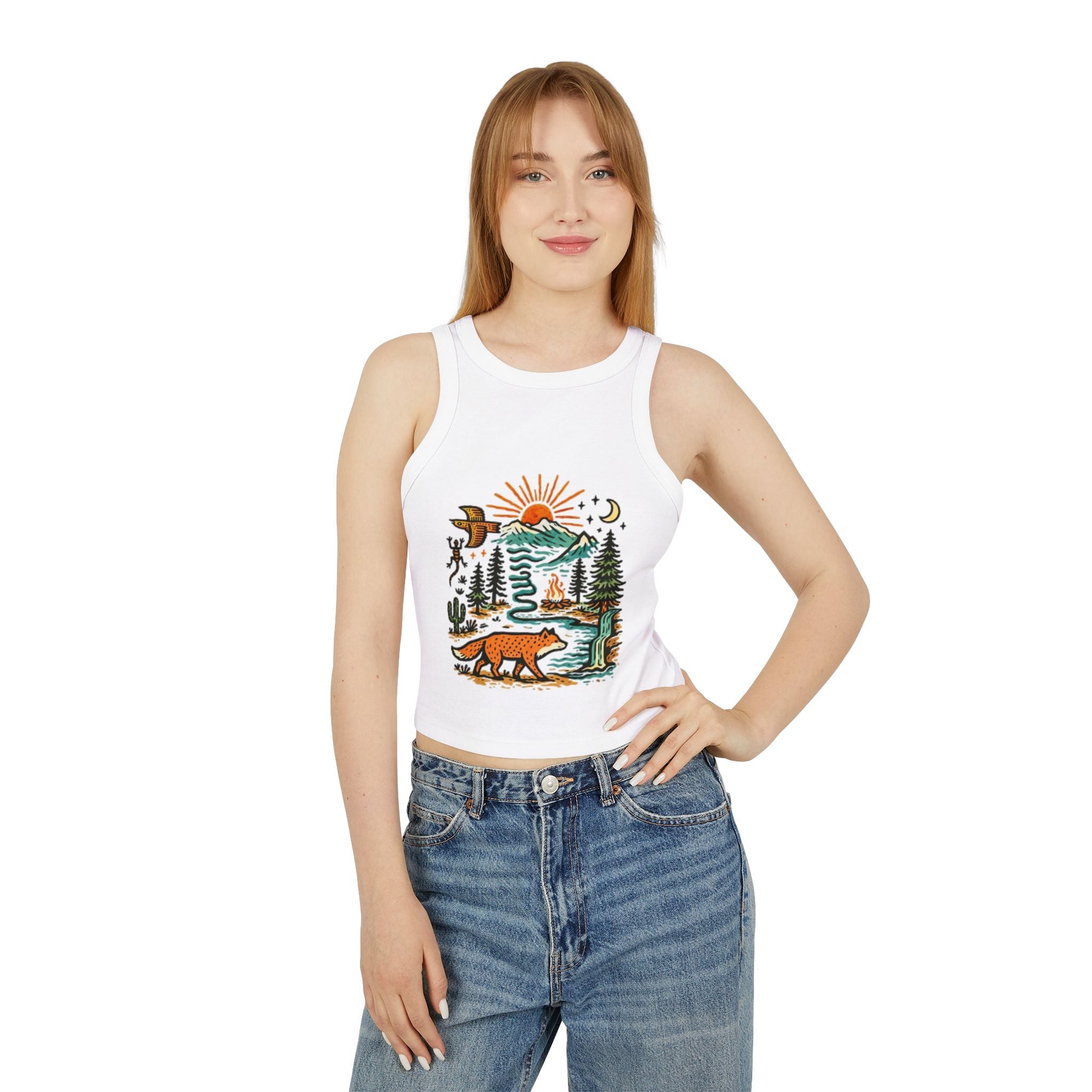 Nature Retro Racer Tank Top | Vintage Outdoors Lover Graphic