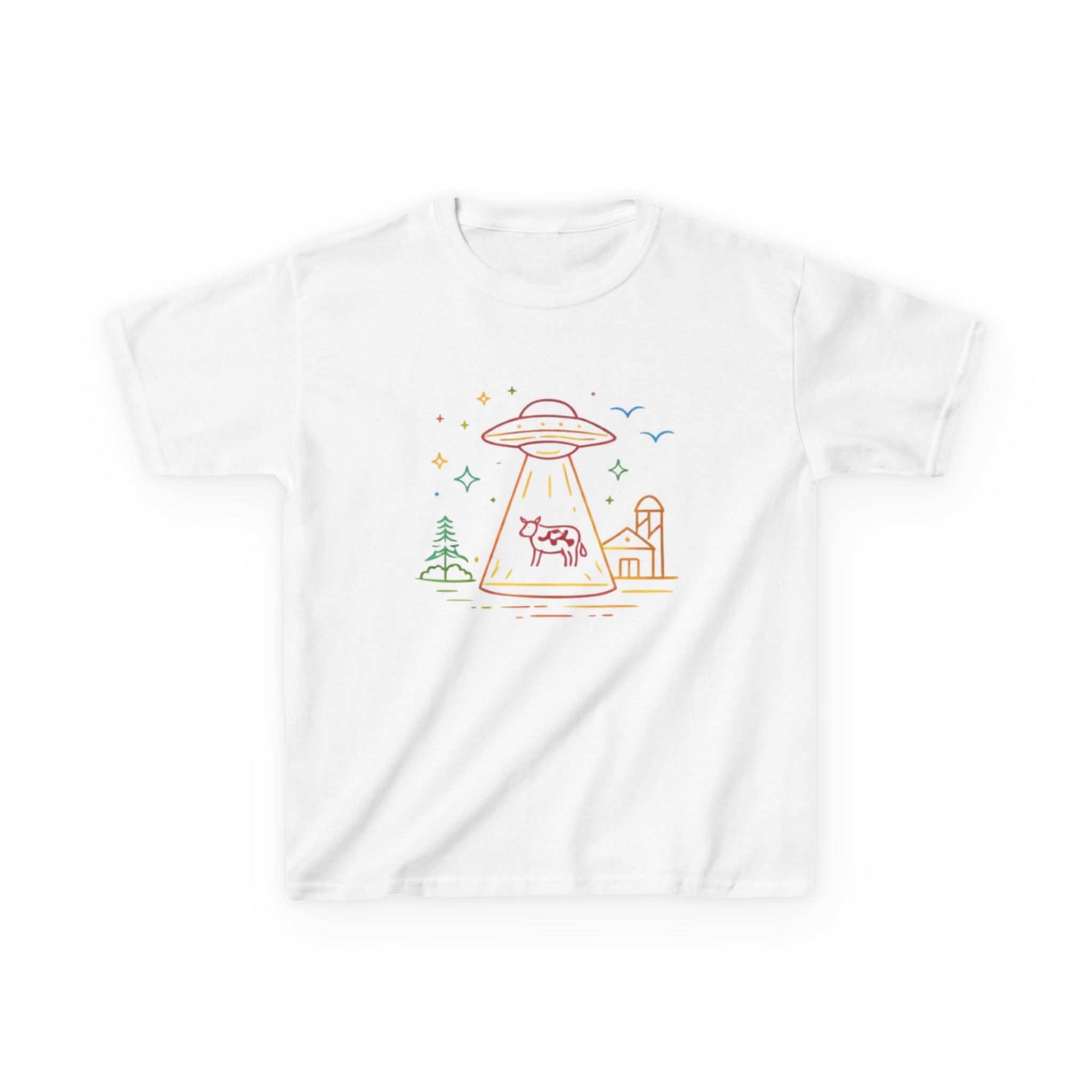 Kids T-Shirt | Pastel UFO Cow Abduction Design