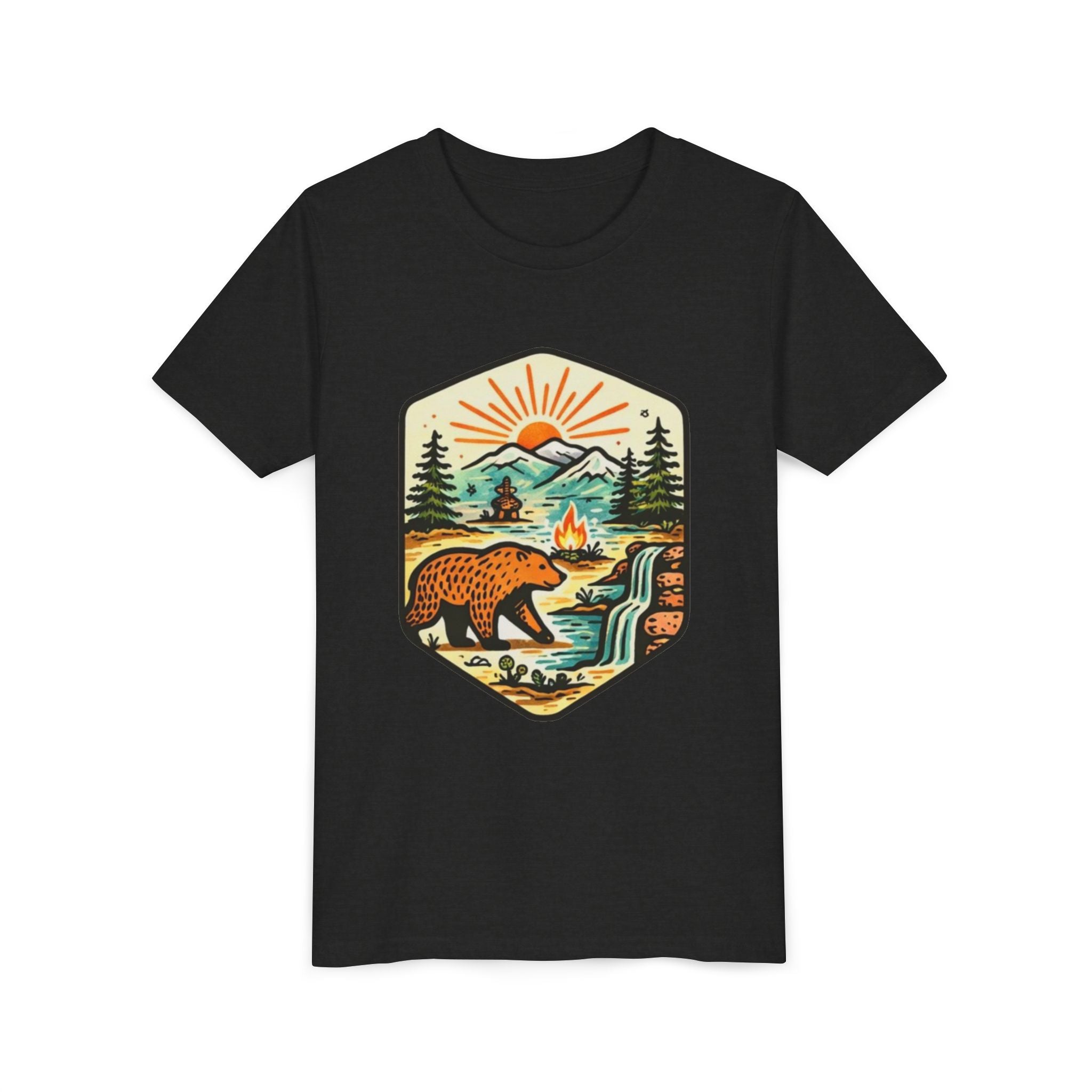 Youth Tee | Bear Camping Adventure Graphic Shirt