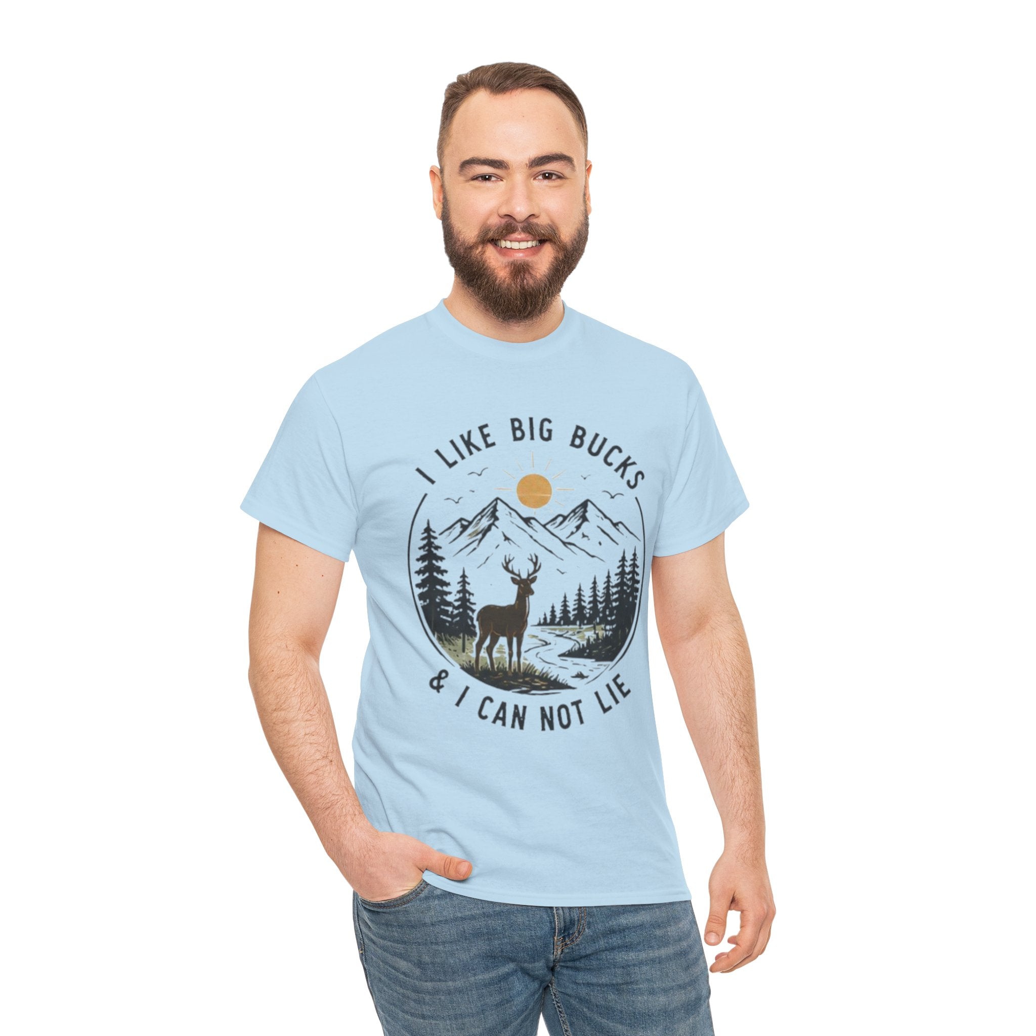 Nature Deer T-Shirt | "I Like Big Bucks & I Can Not Lie" Outdoor Hunting Tee