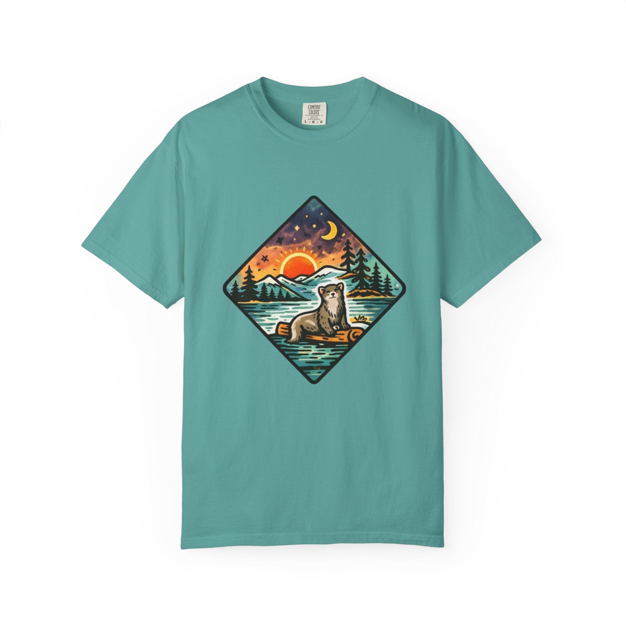 Retro Otter Lake Mountainscape T-Shirt