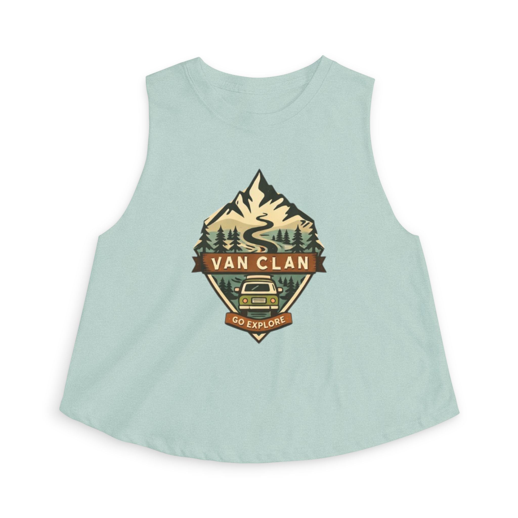 Van Clan "Go Explore" Crop Top | Women's Adventure Graphic Tank