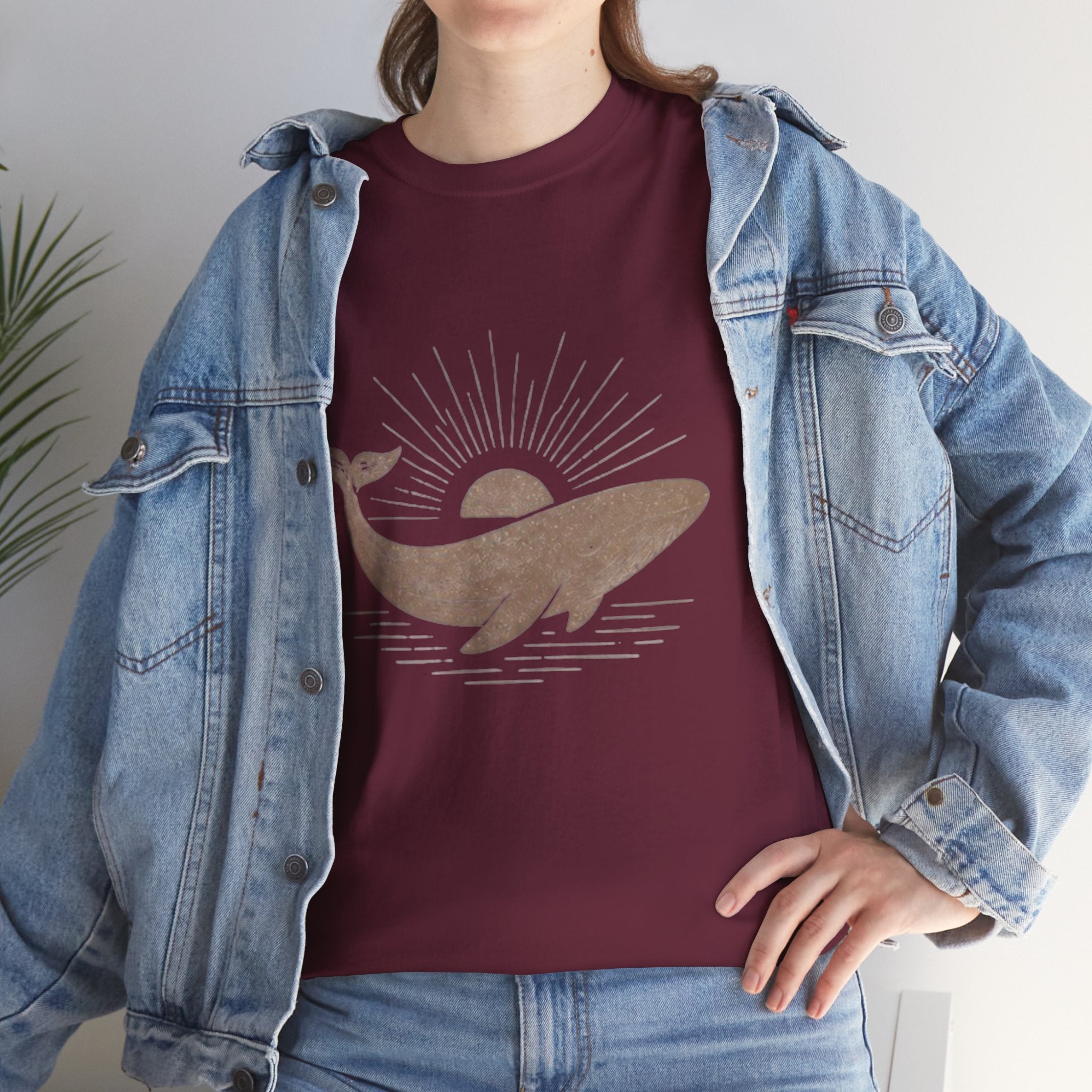 Whale Sunset T-Shirt | Minimal Coastal Graphic Tee