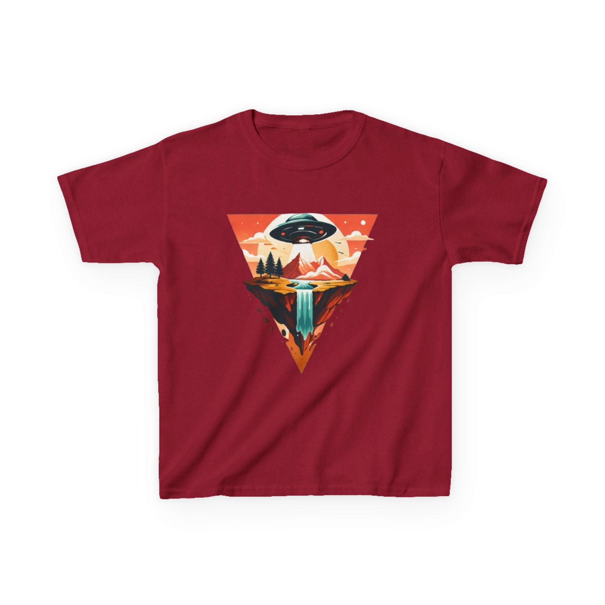 Kids Tee | UFO Mountain Waterfall Adventure Graphic