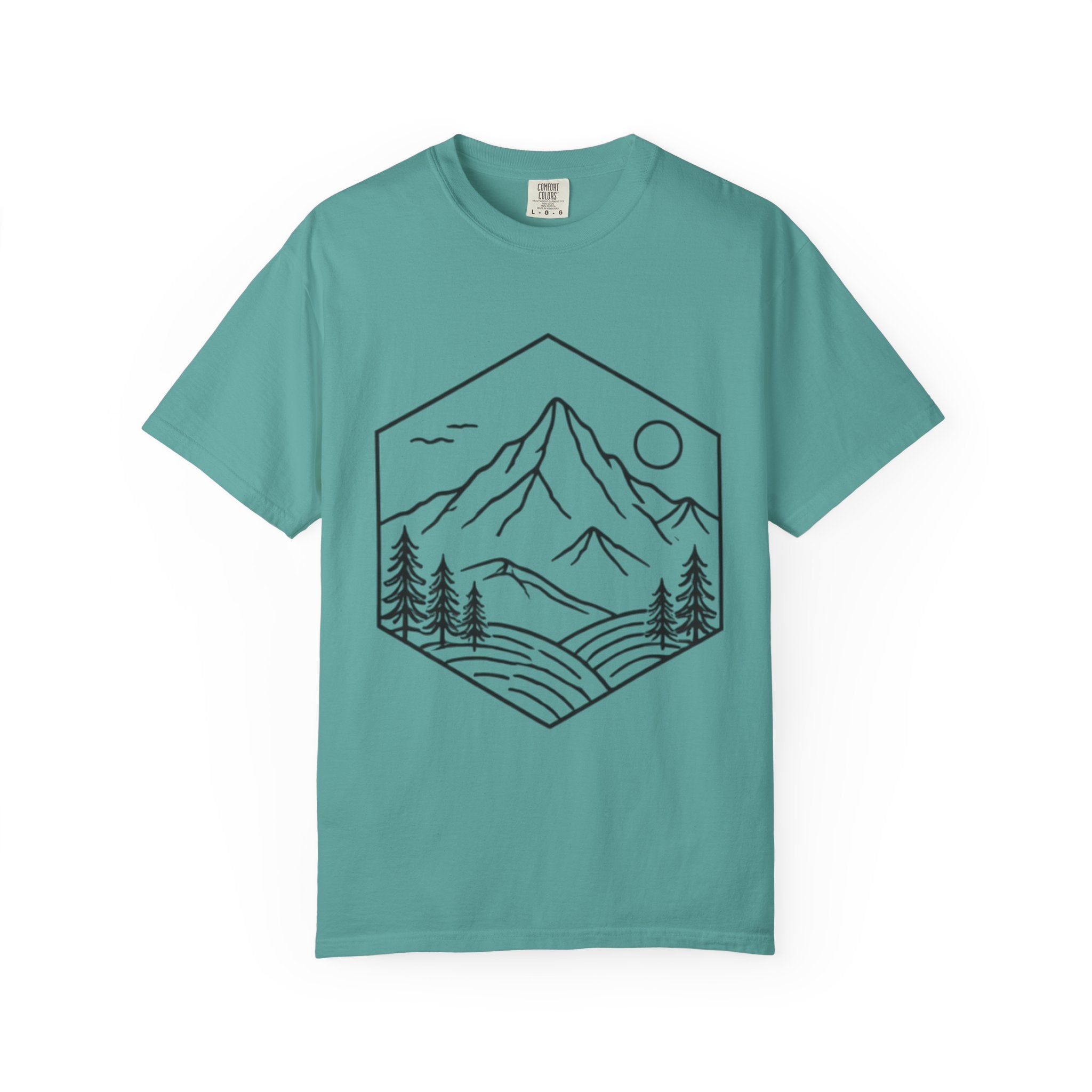 Mountain Landscape T-Shirt | Minimal Line Art Outdoors Tee