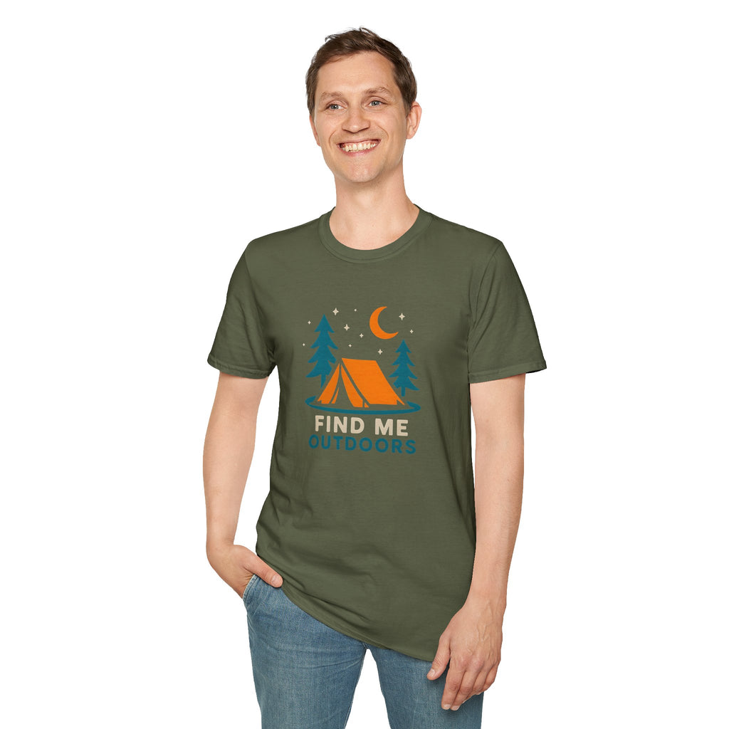 Night Camping Scene T-Shirt | Mountain Campfire Graphic Tee