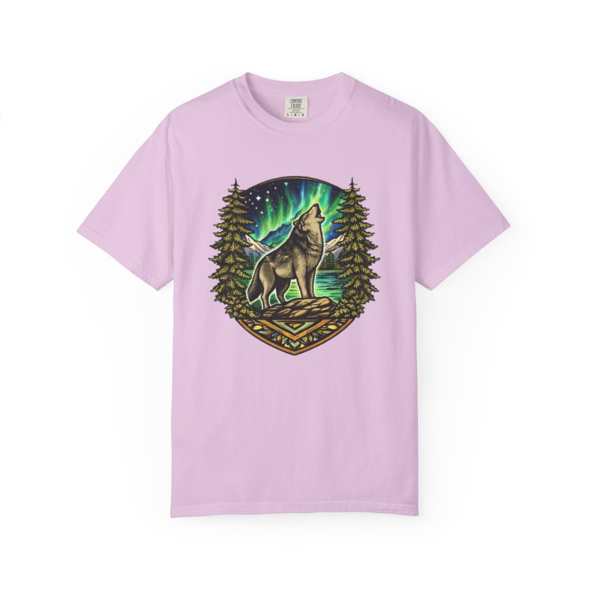 Wolf Howl T-Shirt | Northern Lights Forest Graphic Tee