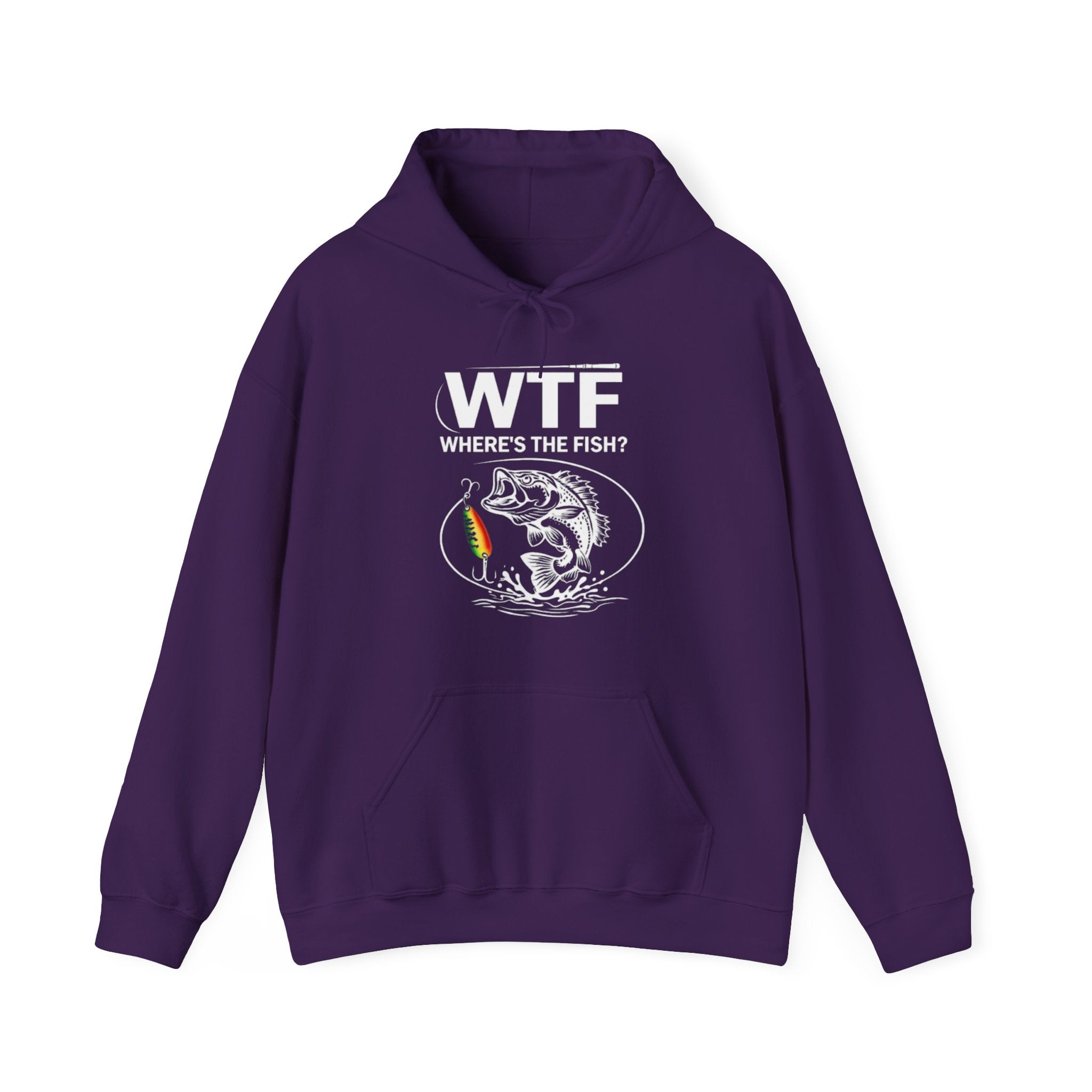 Fishing Hoodie | "WTF Where's The Fish?" Funny Angler Sweatshirt