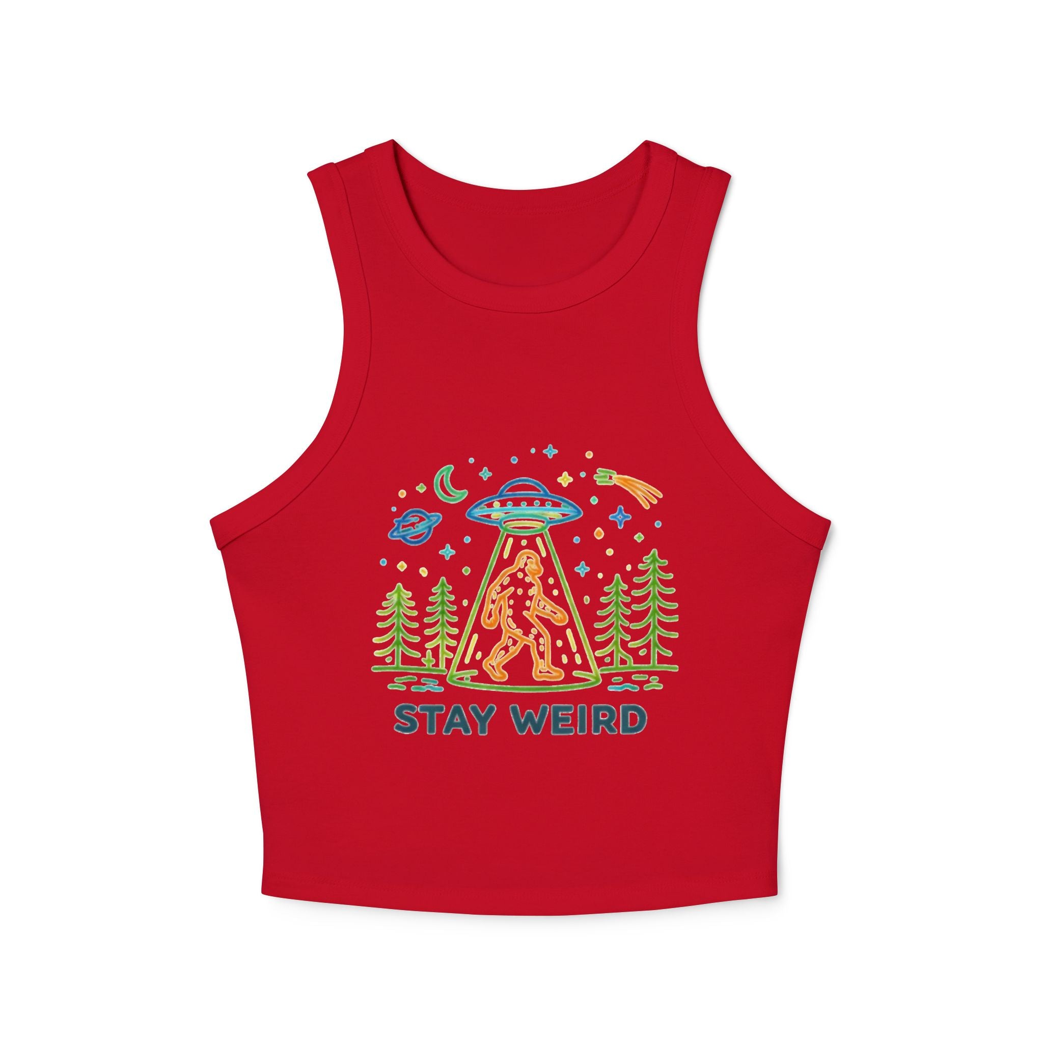 Keep It Weird Tank Top | Bigfoot Alien Abduction Crop Tank