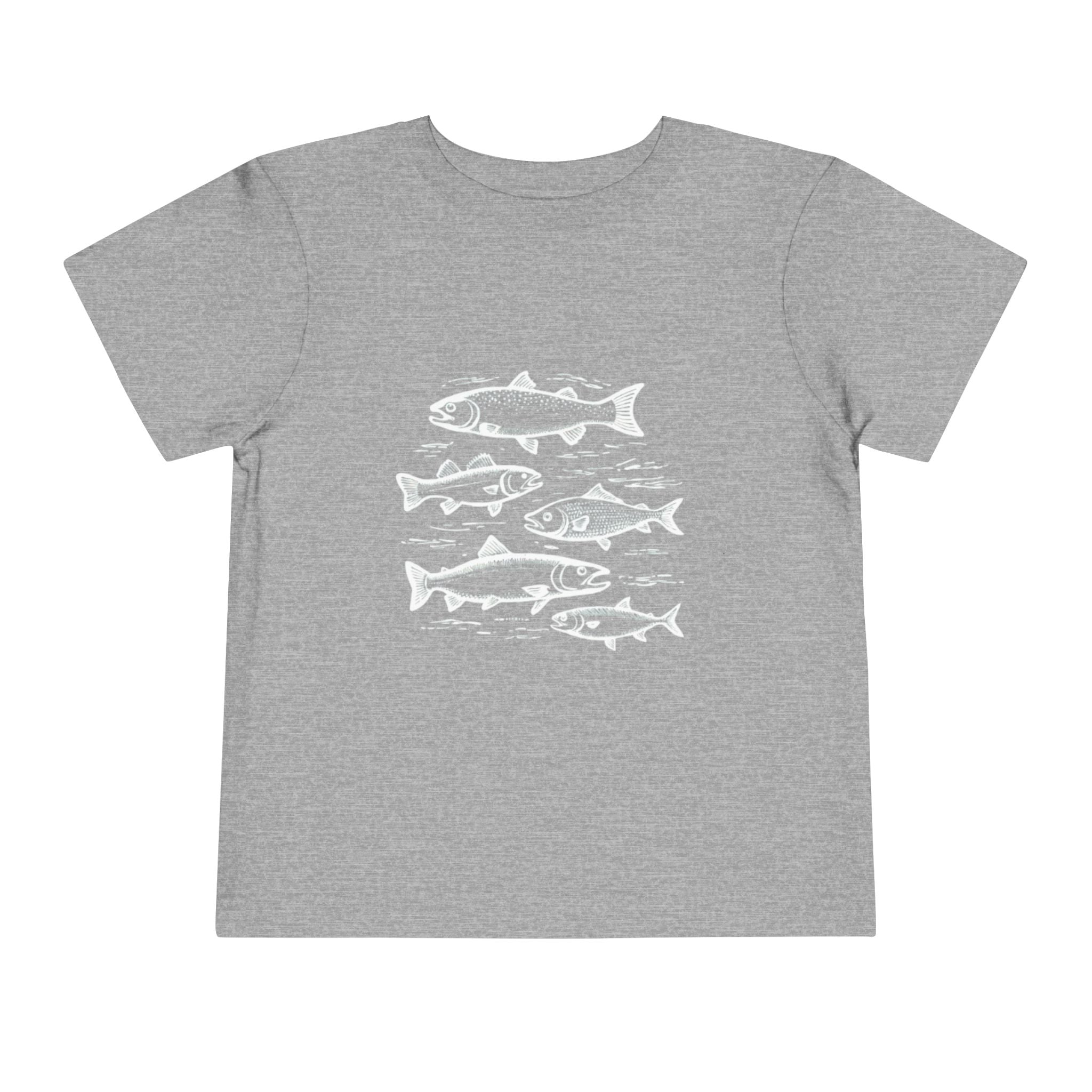 Toddler Tee | Vintage Fish Sketches Kids Short Sleeve Shirt