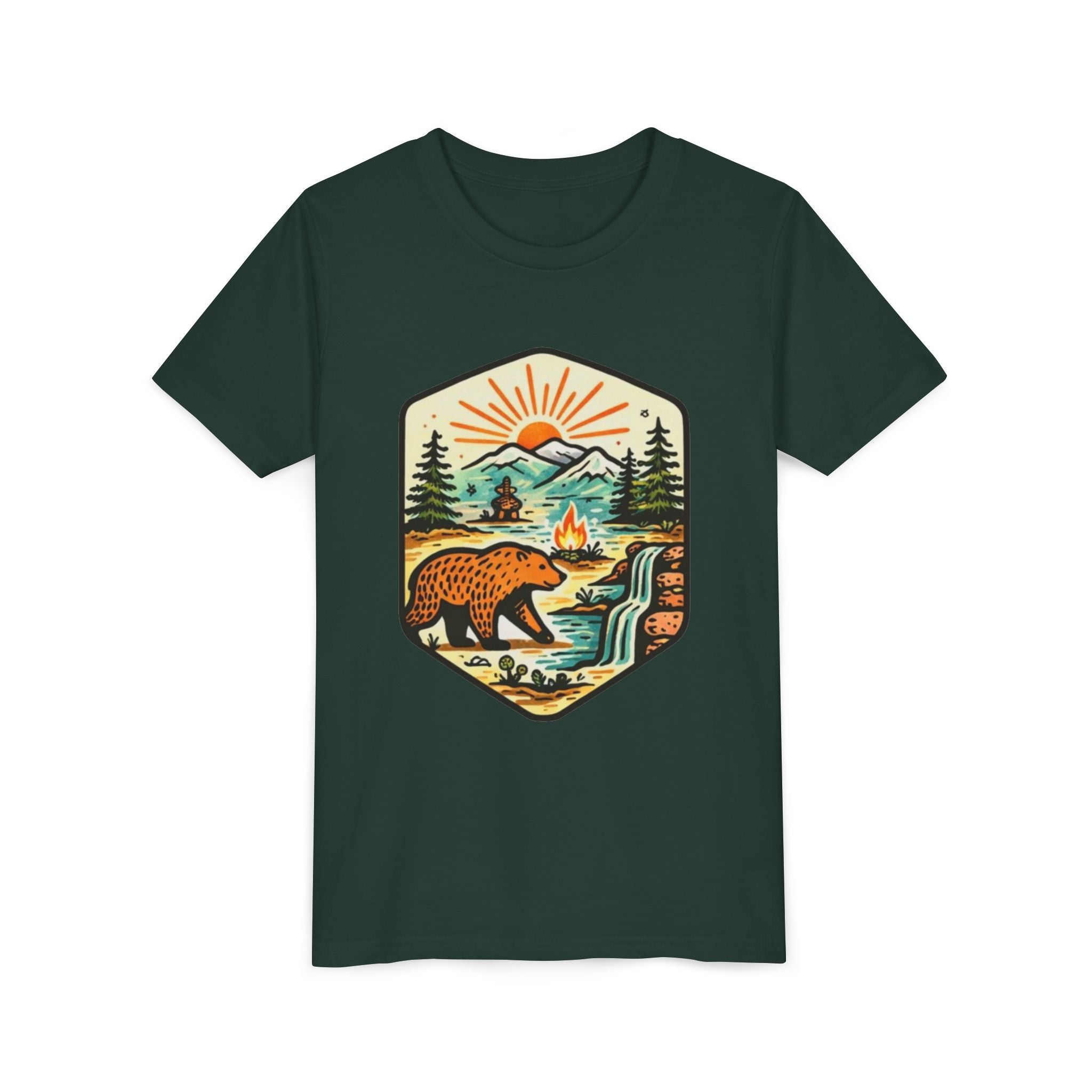 Youth Tee | Bear Camping Adventure Graphic Shirt
