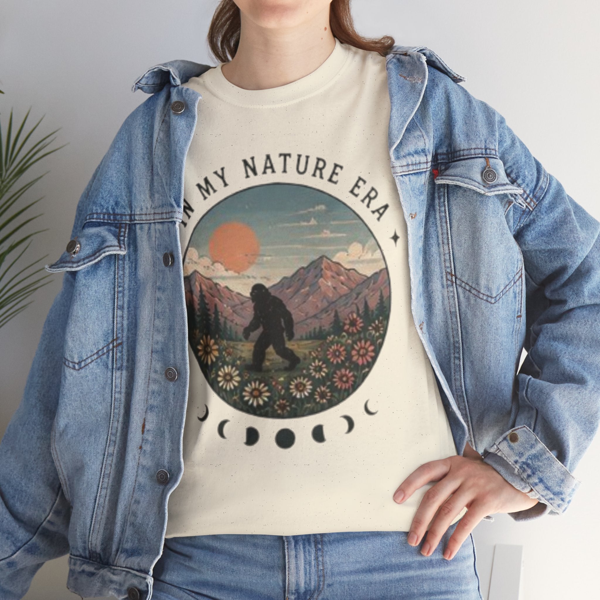 Sasquatch Nature Tee | "In My Nature Era" Mountain & Moon Phase Graphic