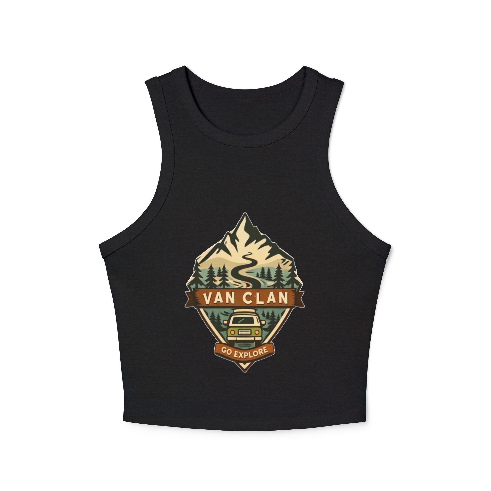 Van Clan Adventure Tank Top | Womens Ribbed Racerback Go Explore Camping Crop