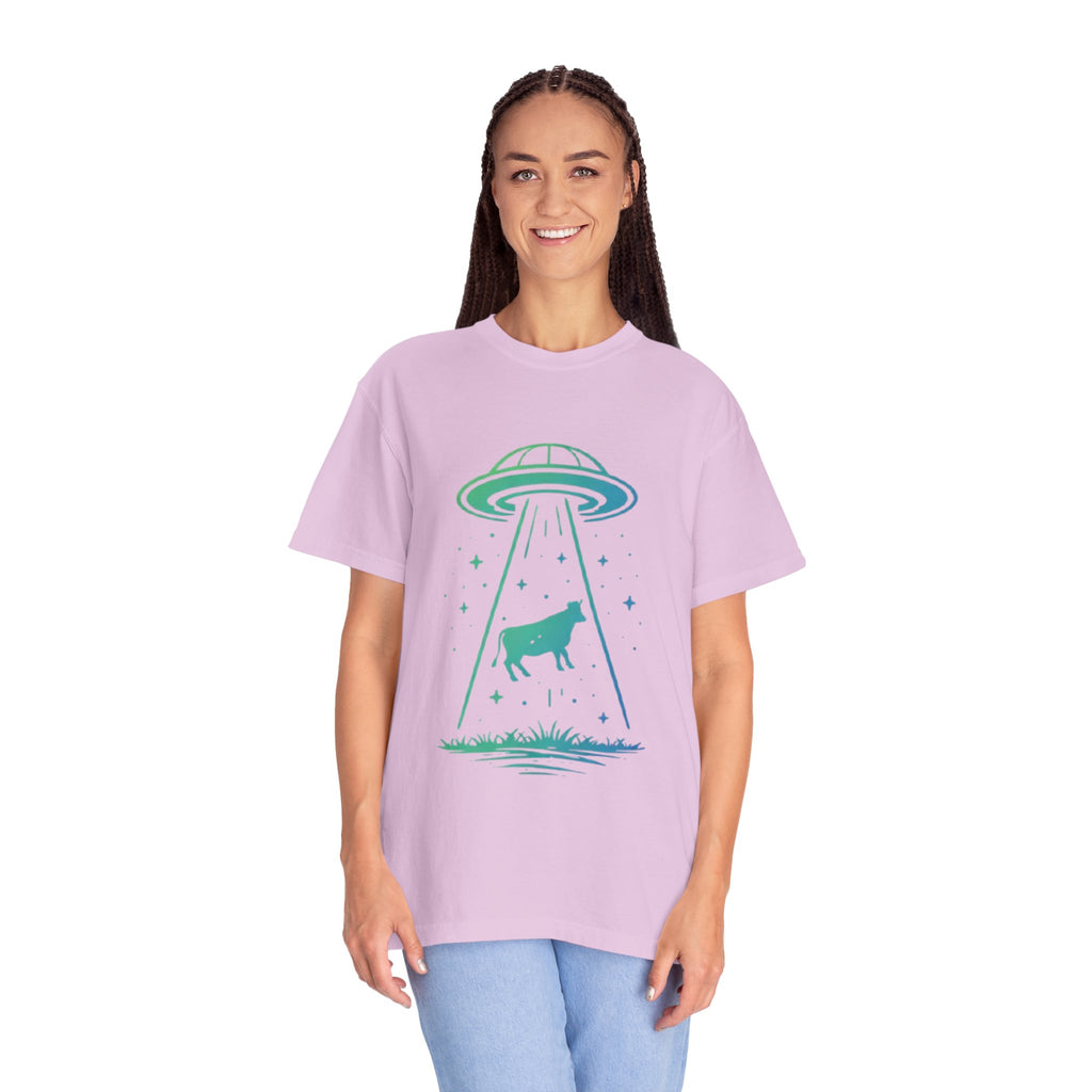 Cow Abduction UFO T-Shirt | Alien Cow Beam Graphic Tee